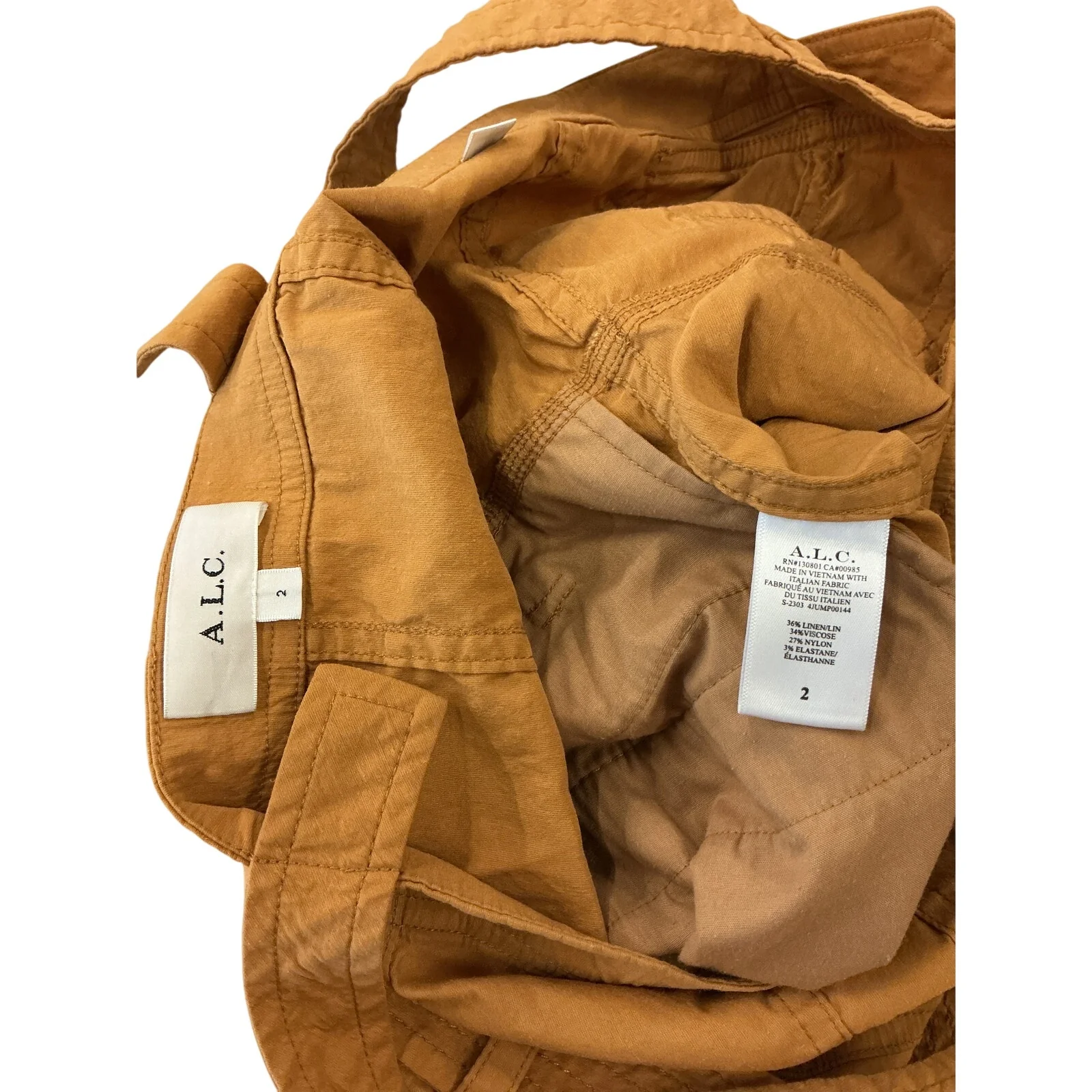 A.L.C. Belted Brown Gillian Romper Size 2 - Image 4