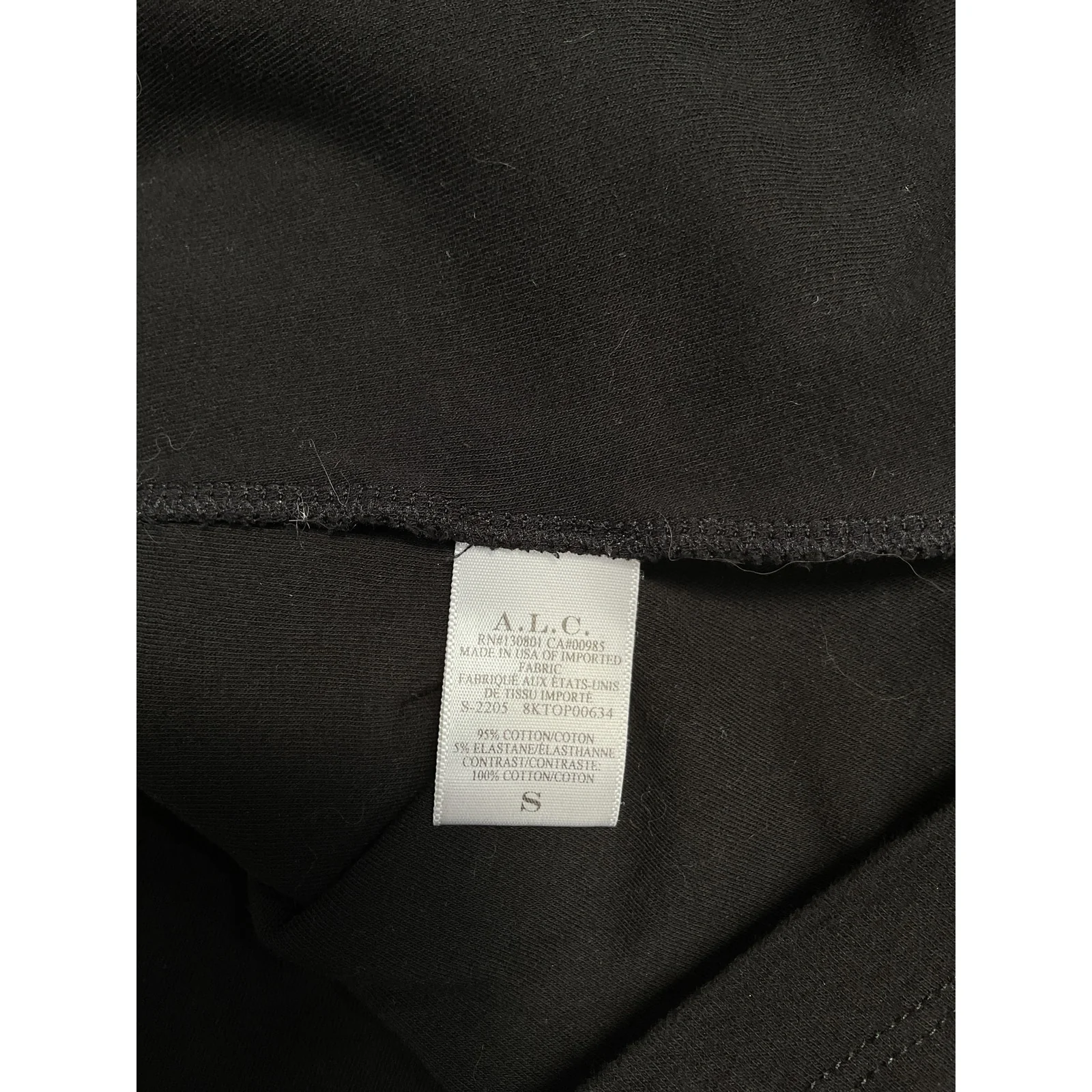 A.L.C. 'Frankie' Black Cotton T-Shirt Size S - Image 5