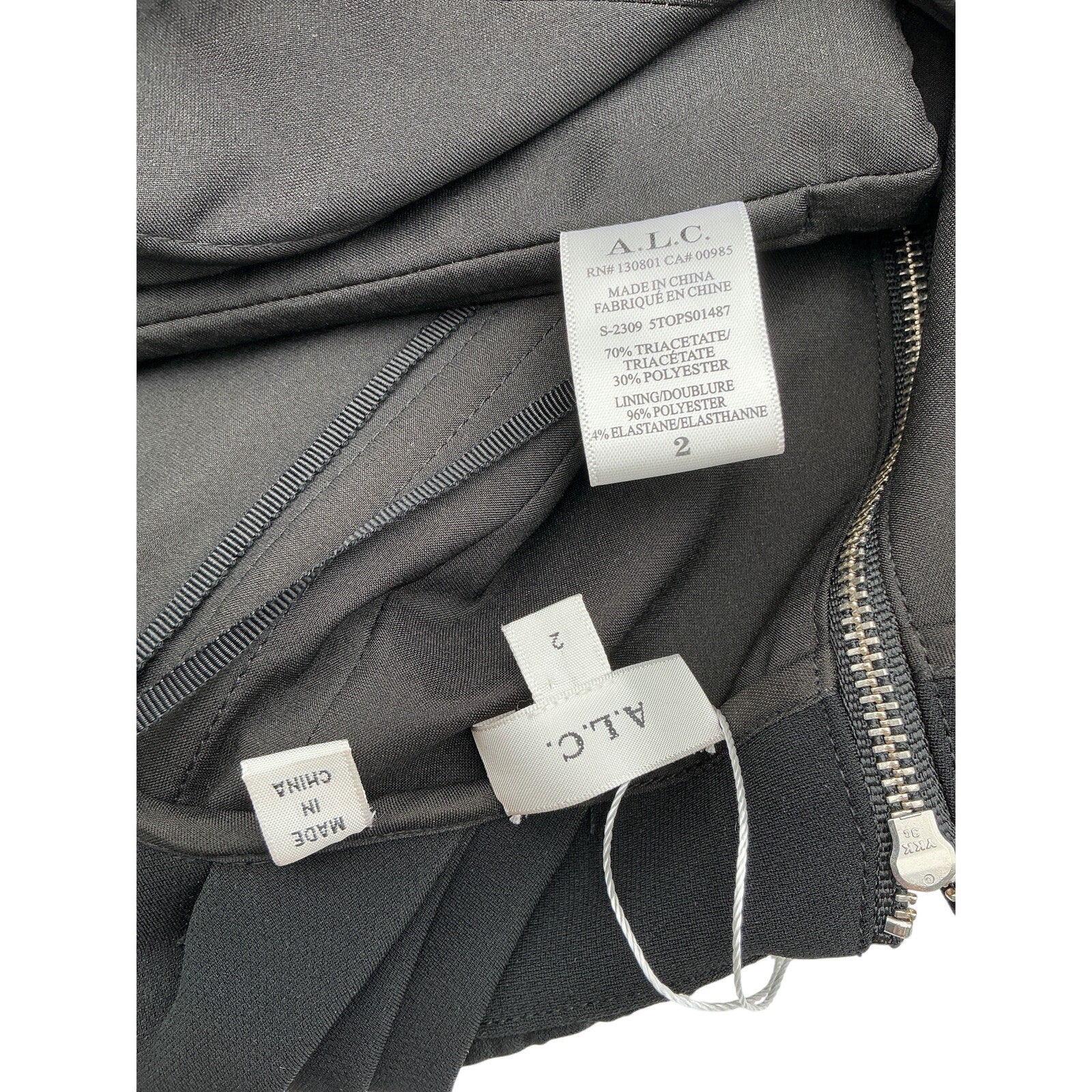 A.L.C. Ruched Black Nora Crop Top Size 2 - Image 4