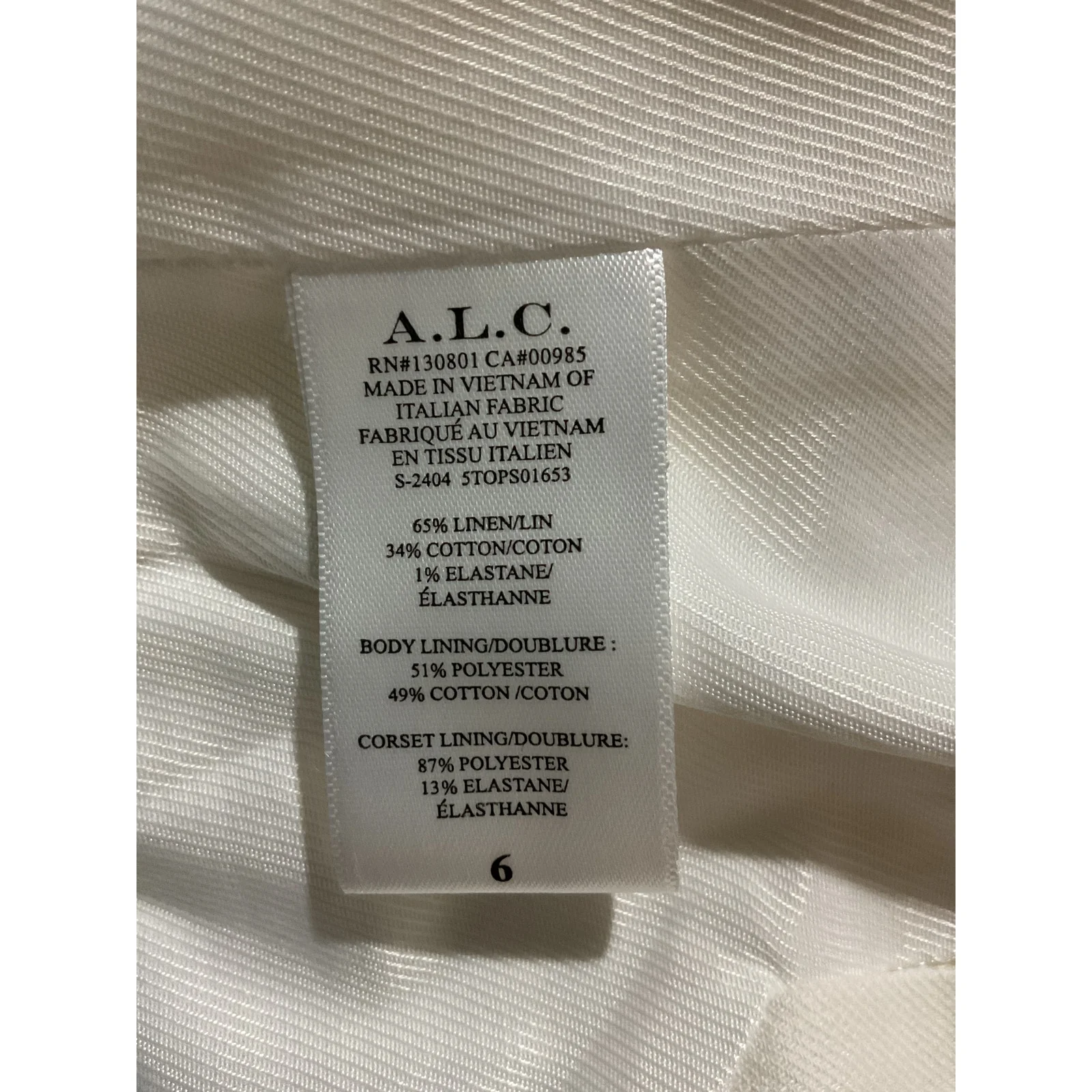 A.L.C. Structured White Renee Bustier Top Size 6 - Image 5