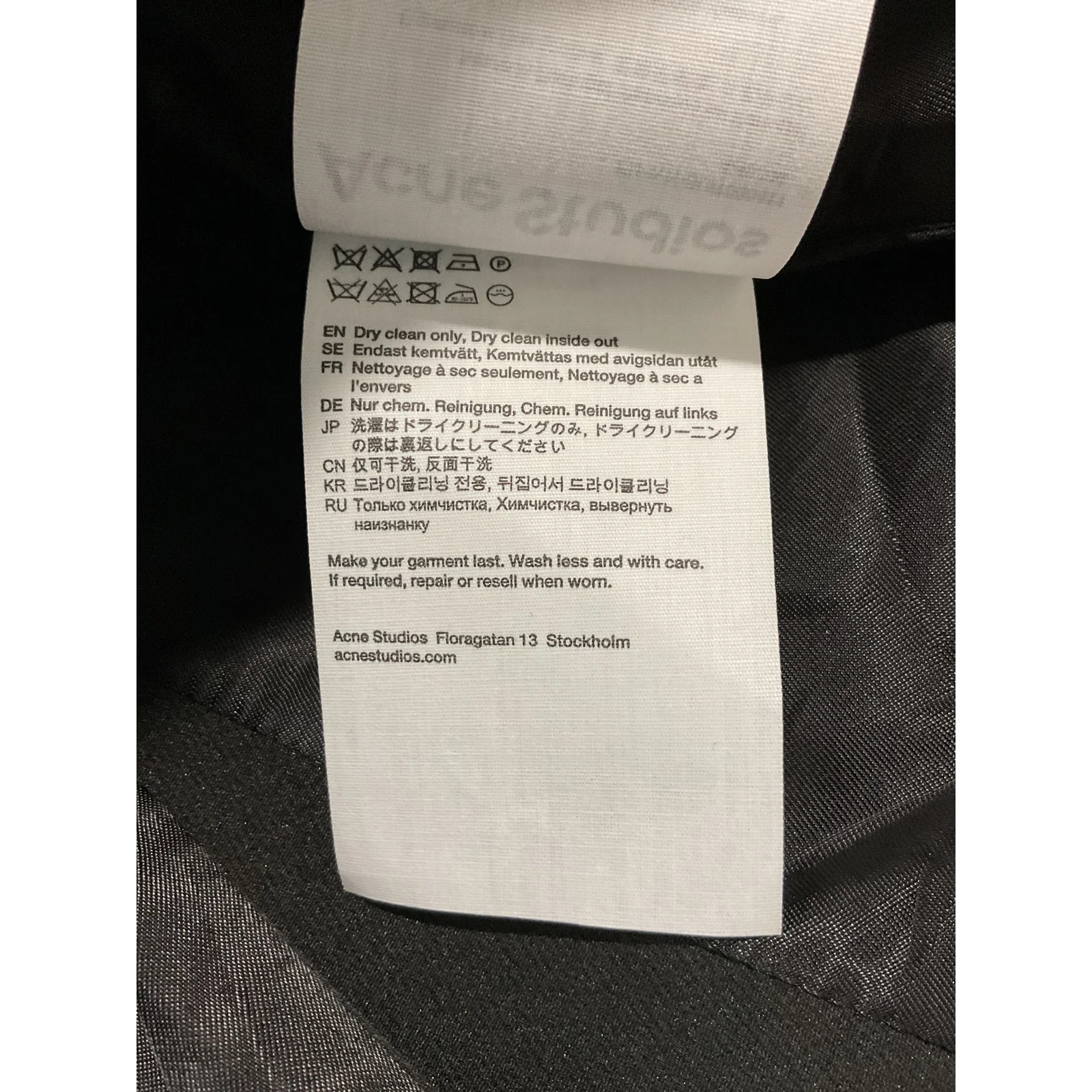 Acne Studios Black Polyester Double-Breasted Gabardine Blazer Size 32 - Image 5