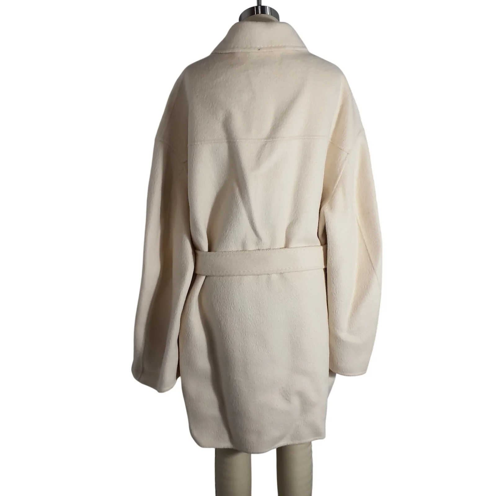 Acne Studios Minimalist Ecru Zip Front Belted Size EU 40 / US 8 Coat - Image 3