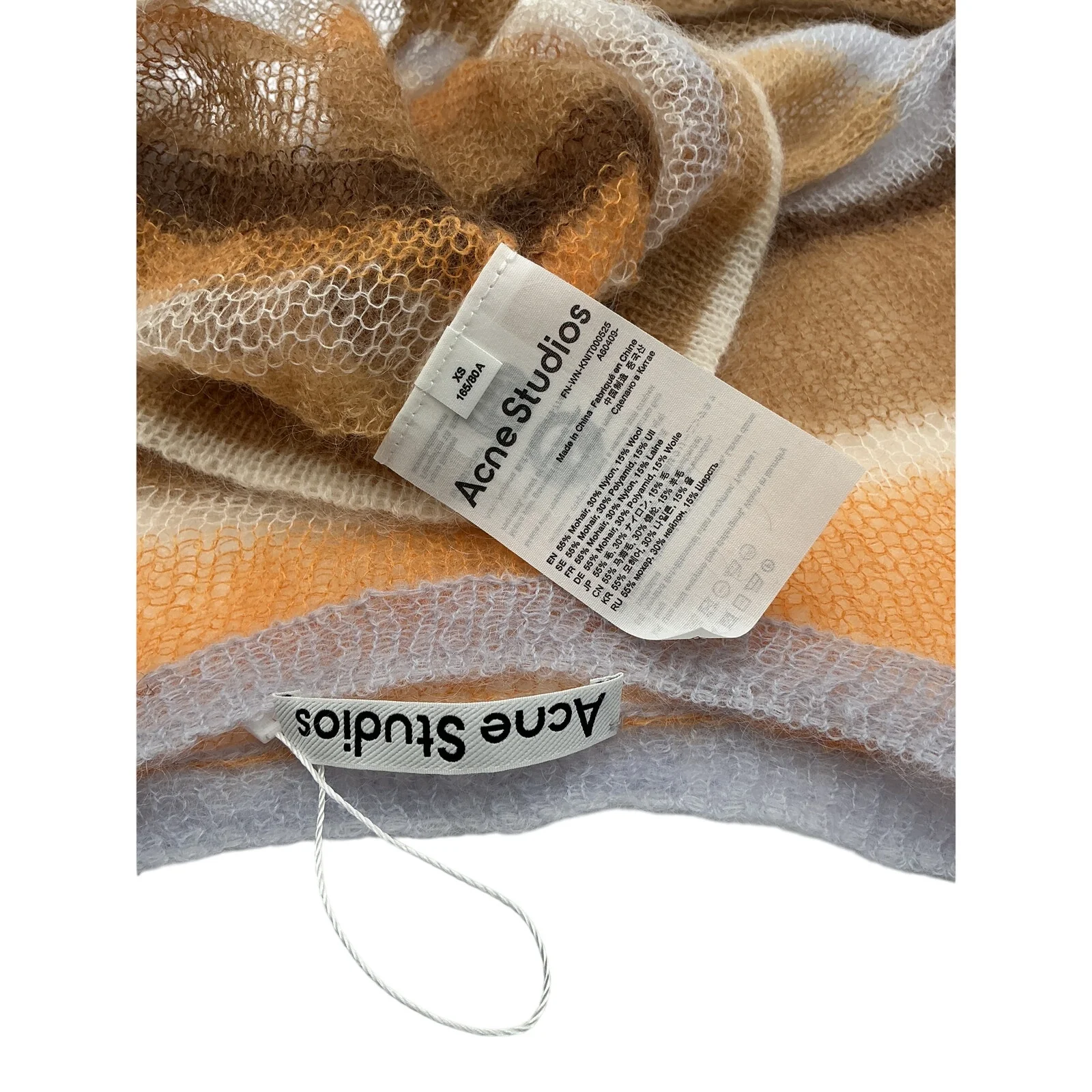 Acne Studios Yellow Mohair Striped Sweater Size XS - Image 4