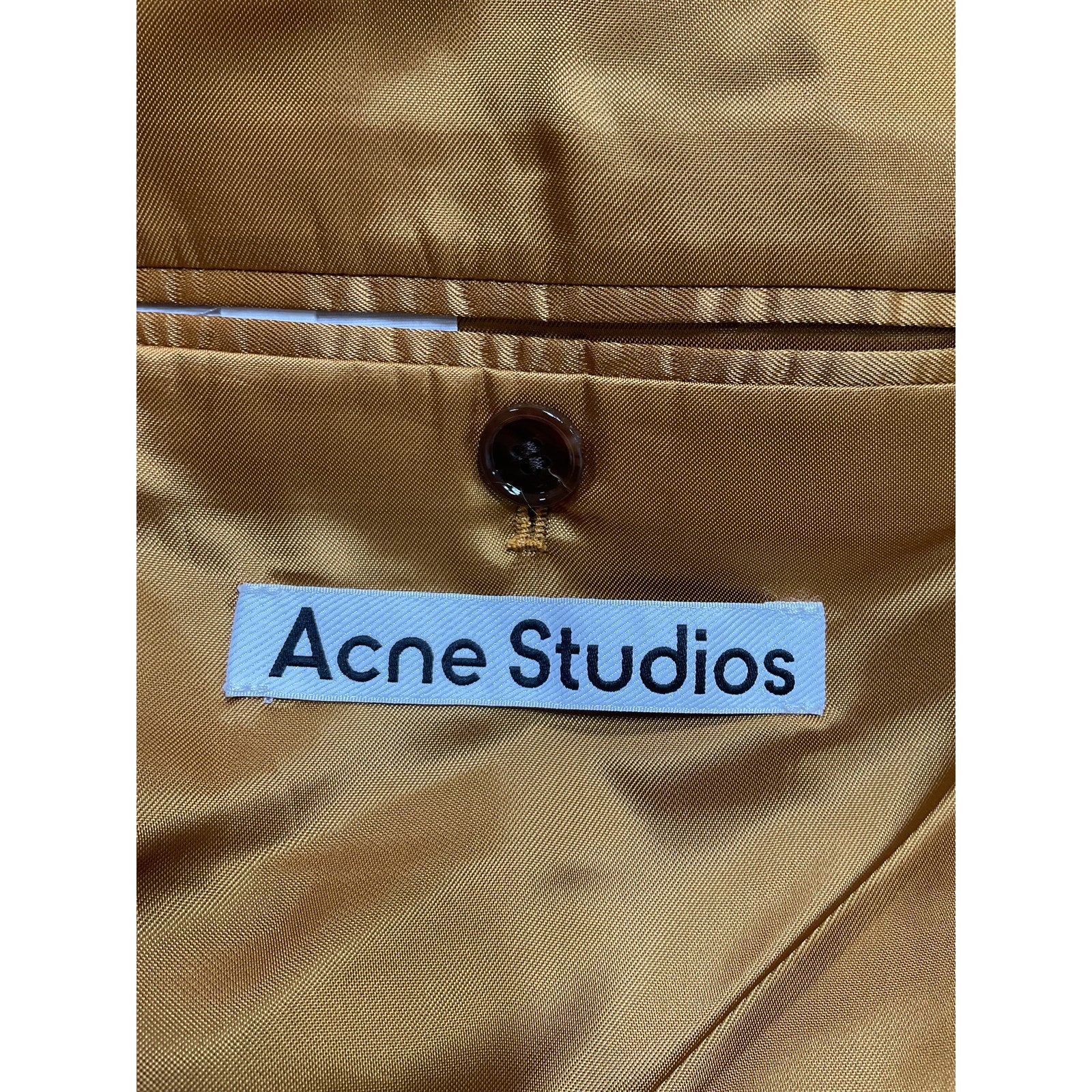 Acne Studios Yellow Polyester Single Button Blazer Size 40 - Image 4