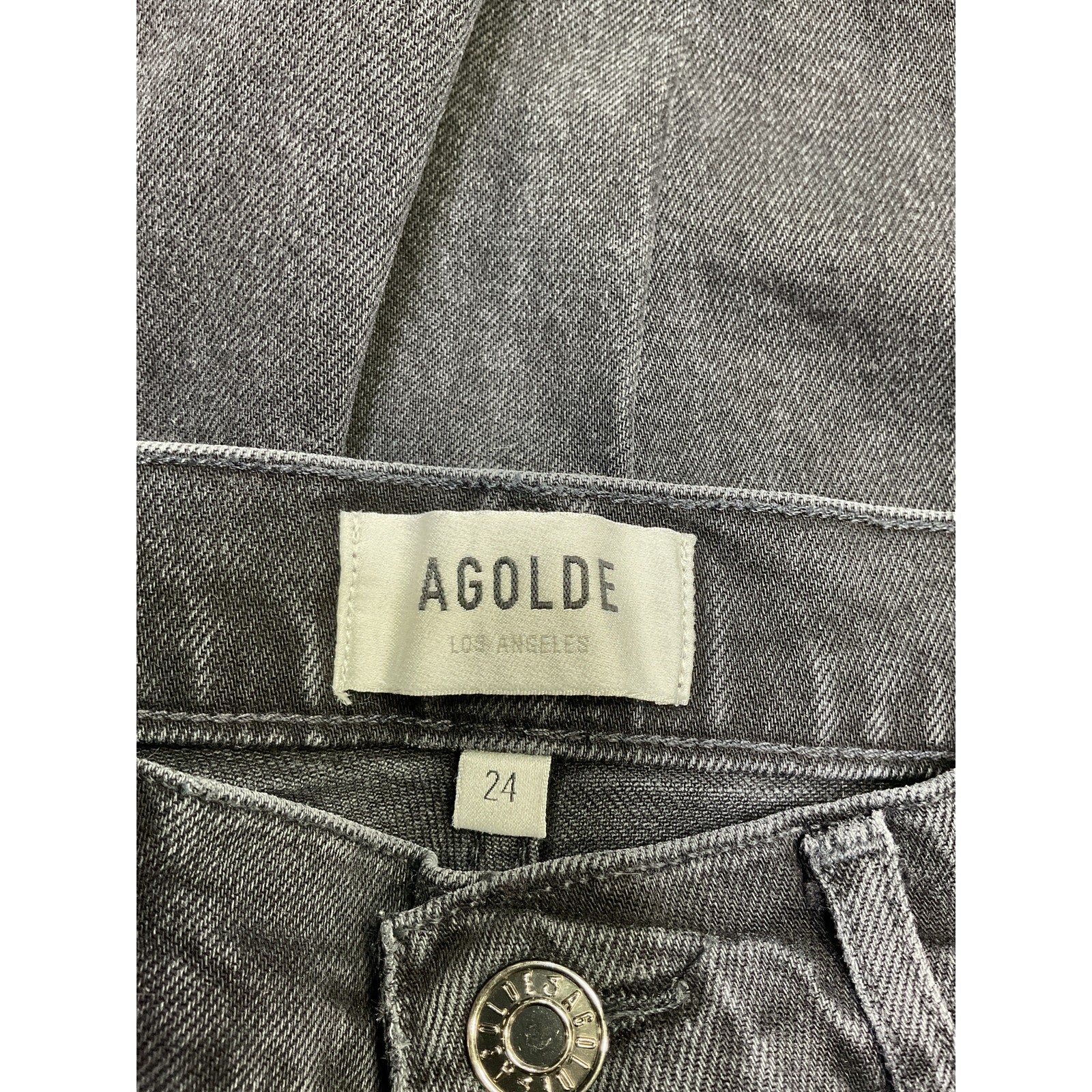 Agolde 'Riley' Black Cotton Denim Jeans Size 24 - NWT - Image 4