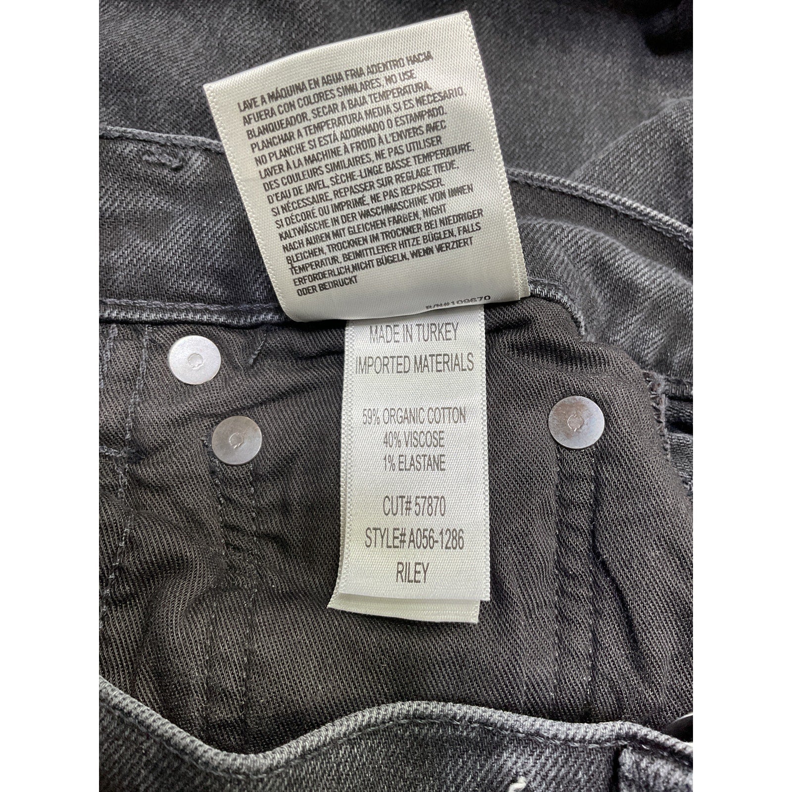 Agolde 'Riley' Black Cotton Denim Jeans Size 24 - NWT - Image 5