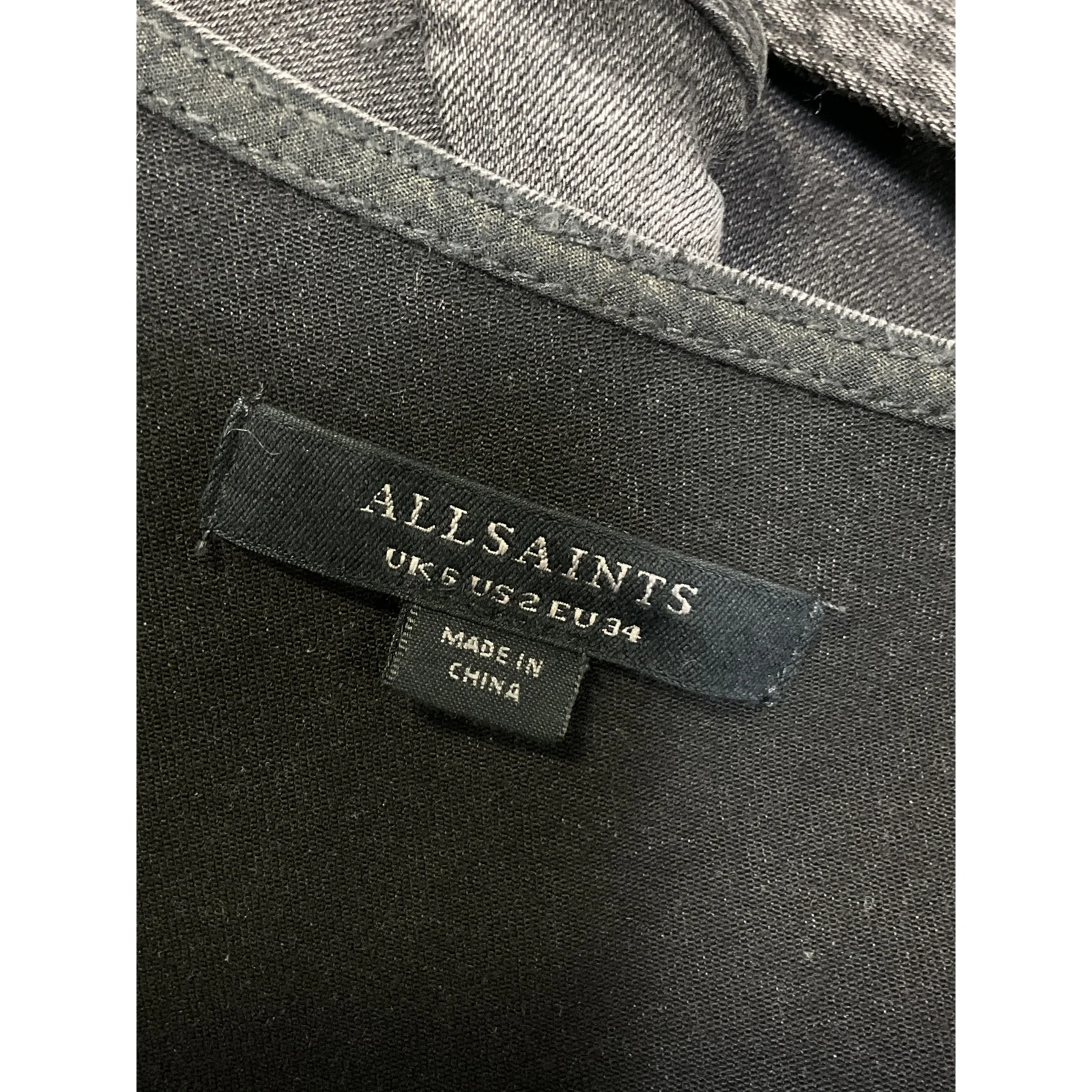 Allsaints Belted Washed Black Elektra Jumpsuit Size 2 - Image 4
