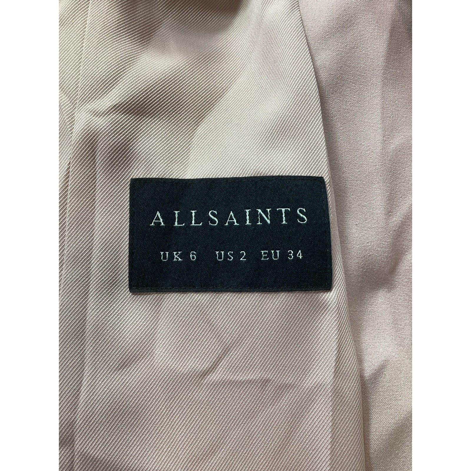 Allsaints Tailored Pale Orchid Pink Aleida Tri Blazer Size 2 - Image 4