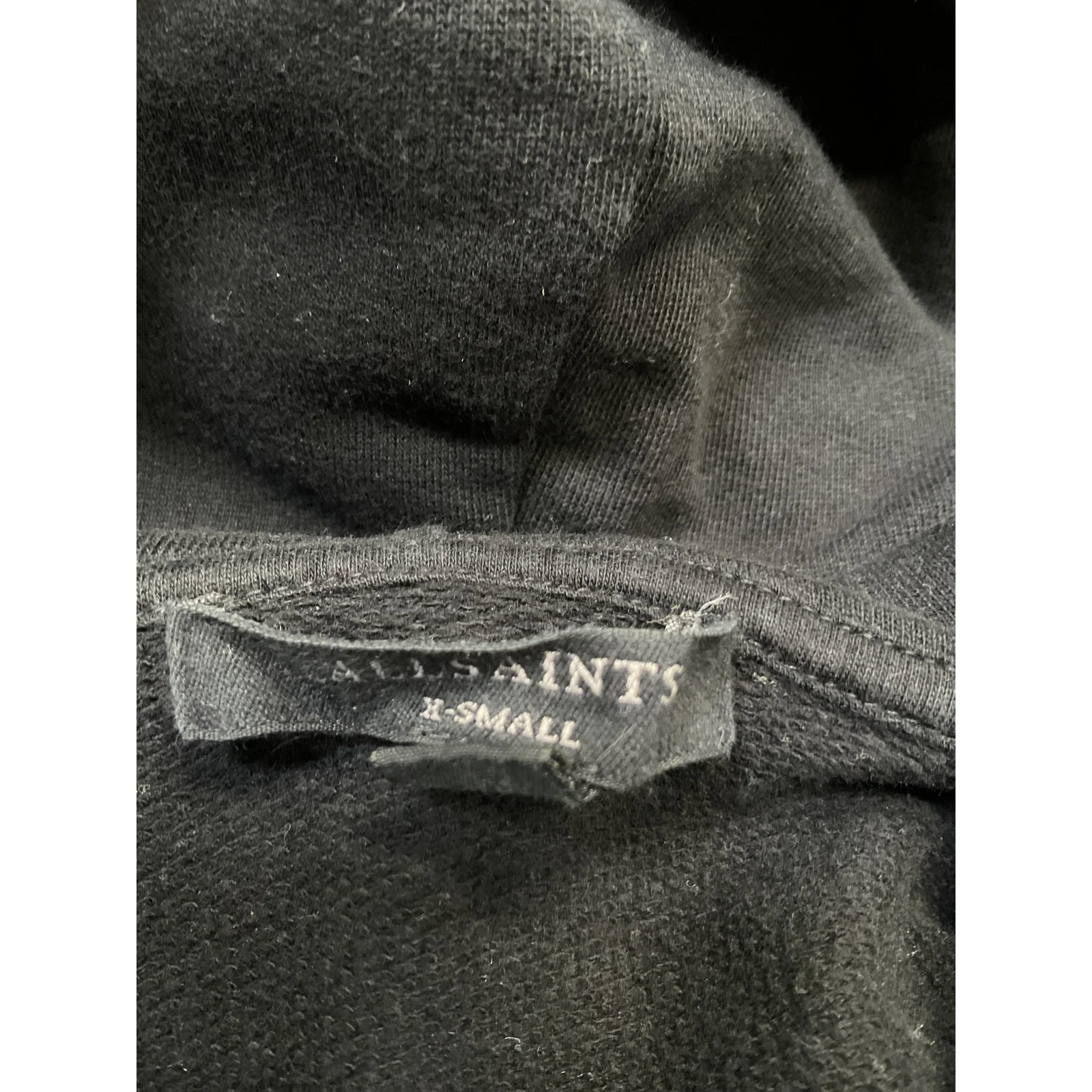 Allsaints 'Talon' Black Cotton Hoody Size XS - Image 4
