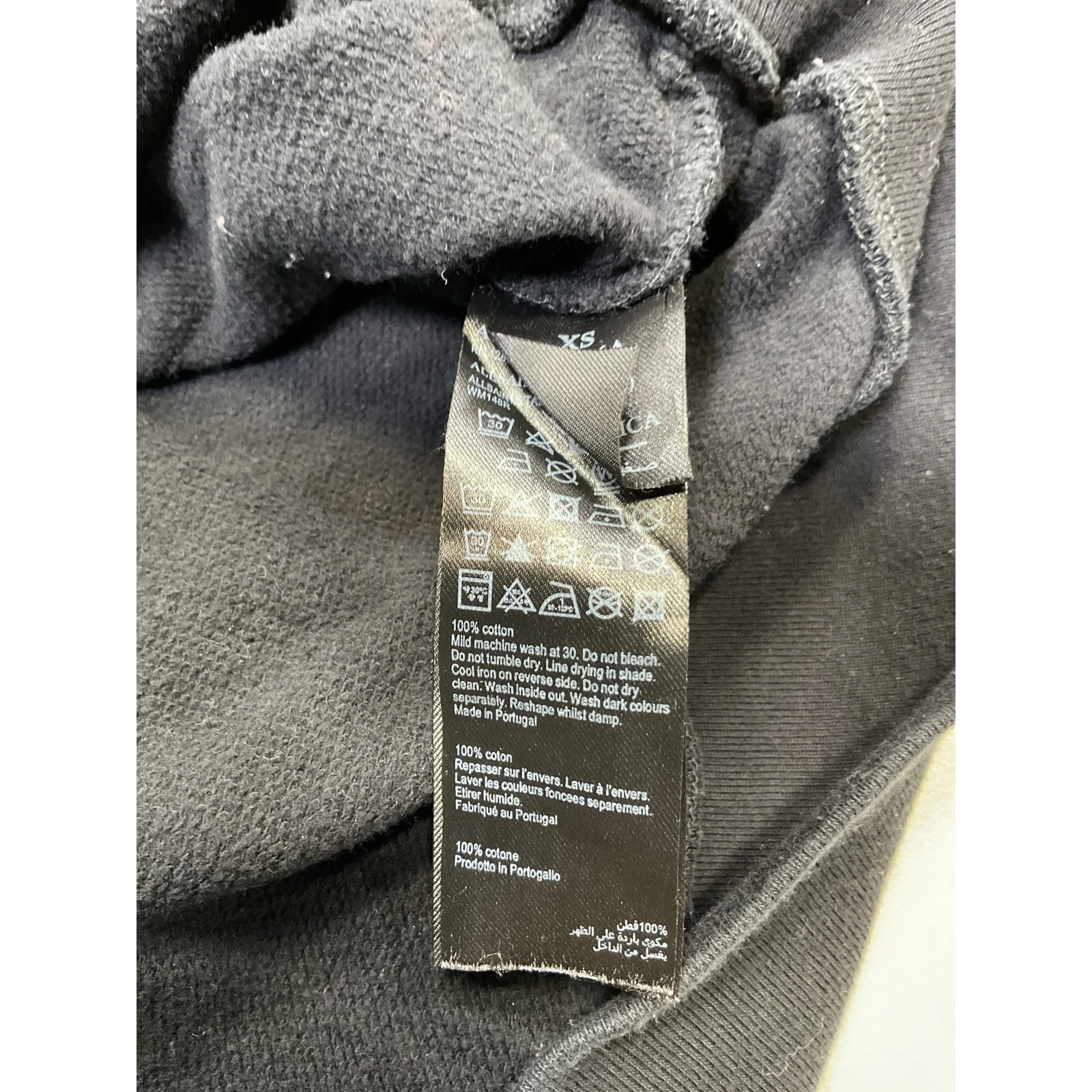 Allsaints 'Talon' Black Cotton Hoody Size XS - Image 5