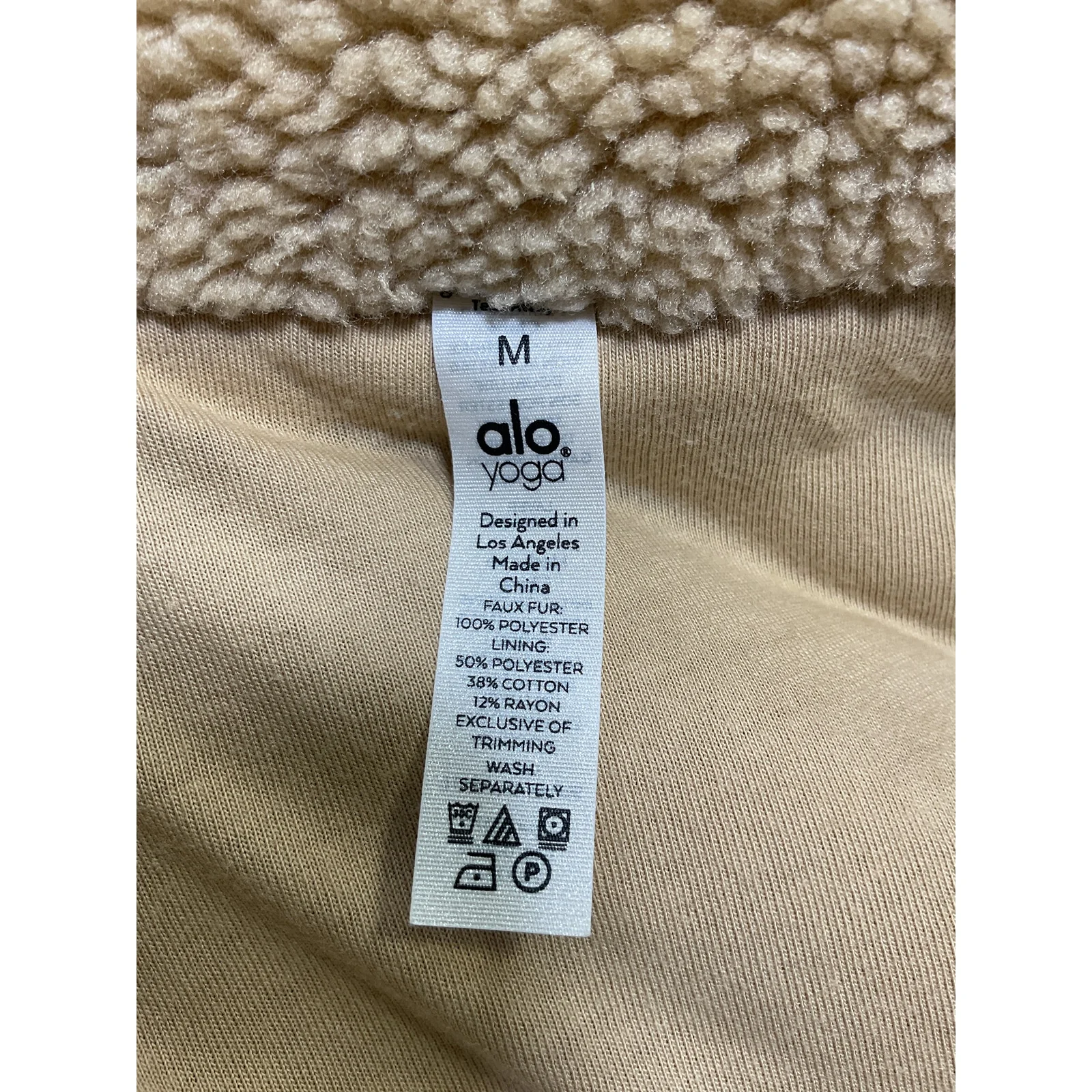 Alo Yoga Foxy Sherpa Tan Polyester Jacket Size M - Image 3