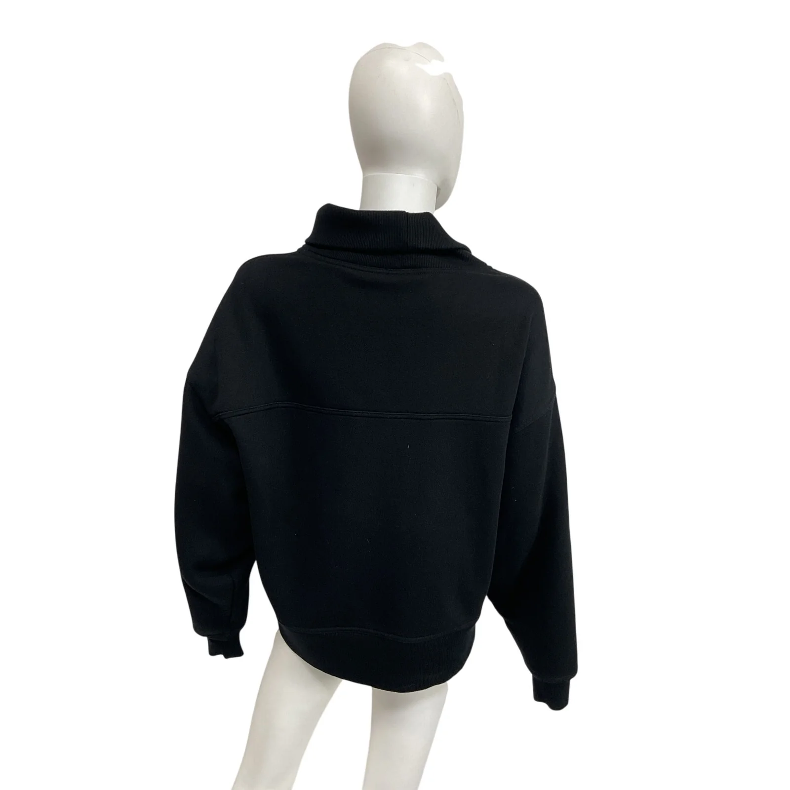 Alo Yoga 'Hazy' Black Cotton Mock Neck Pullover Size S - Image 3