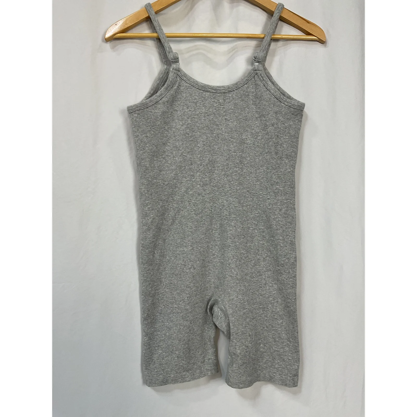 Alo Yoga Seamless Grey Cotton Ribbed Mellow Onesie Size M - Image 3