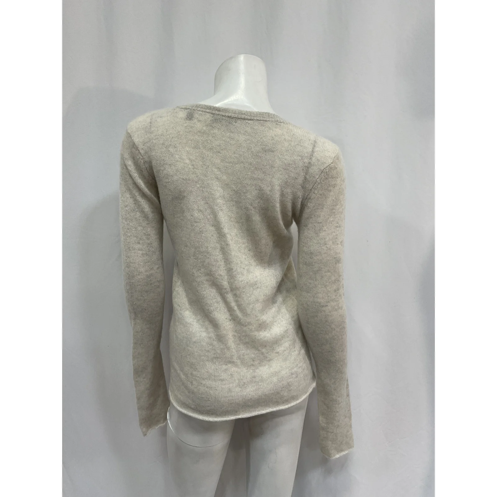 Atm Anthony Thomas 'Melillo' White Cashmere Cashmere V-Neck Sweater Size XS - Image 3