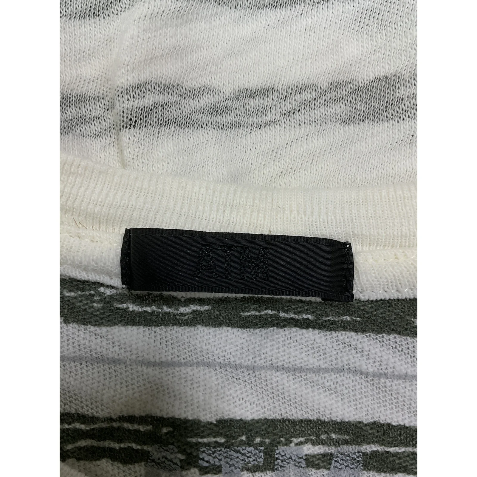 Atm Anthony 'Thomas Melillo' White  Striped Cotton T-Shirt Size S - Image 4