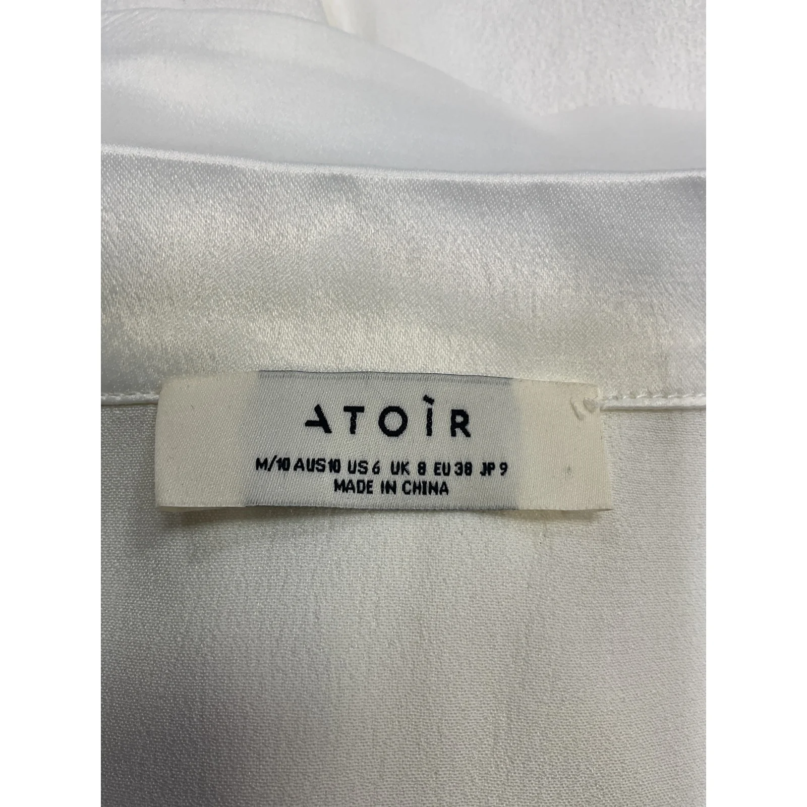 Atoir 'The Zodiac' White Sateen Shirt Size M - Image 4