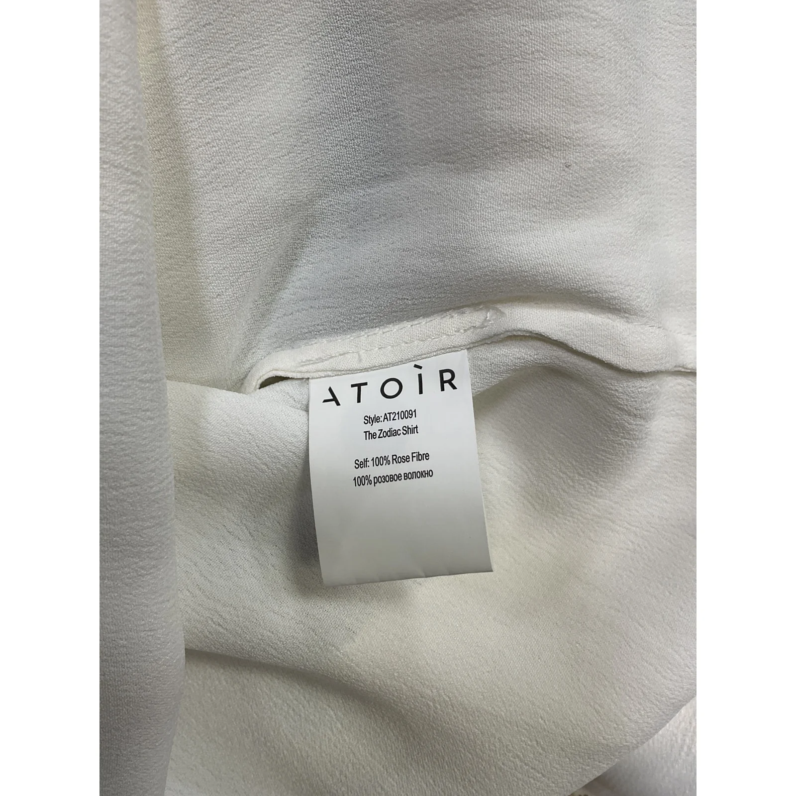 Atoir 'The Zodiac' White Sateen Shirt Size M - Image 5