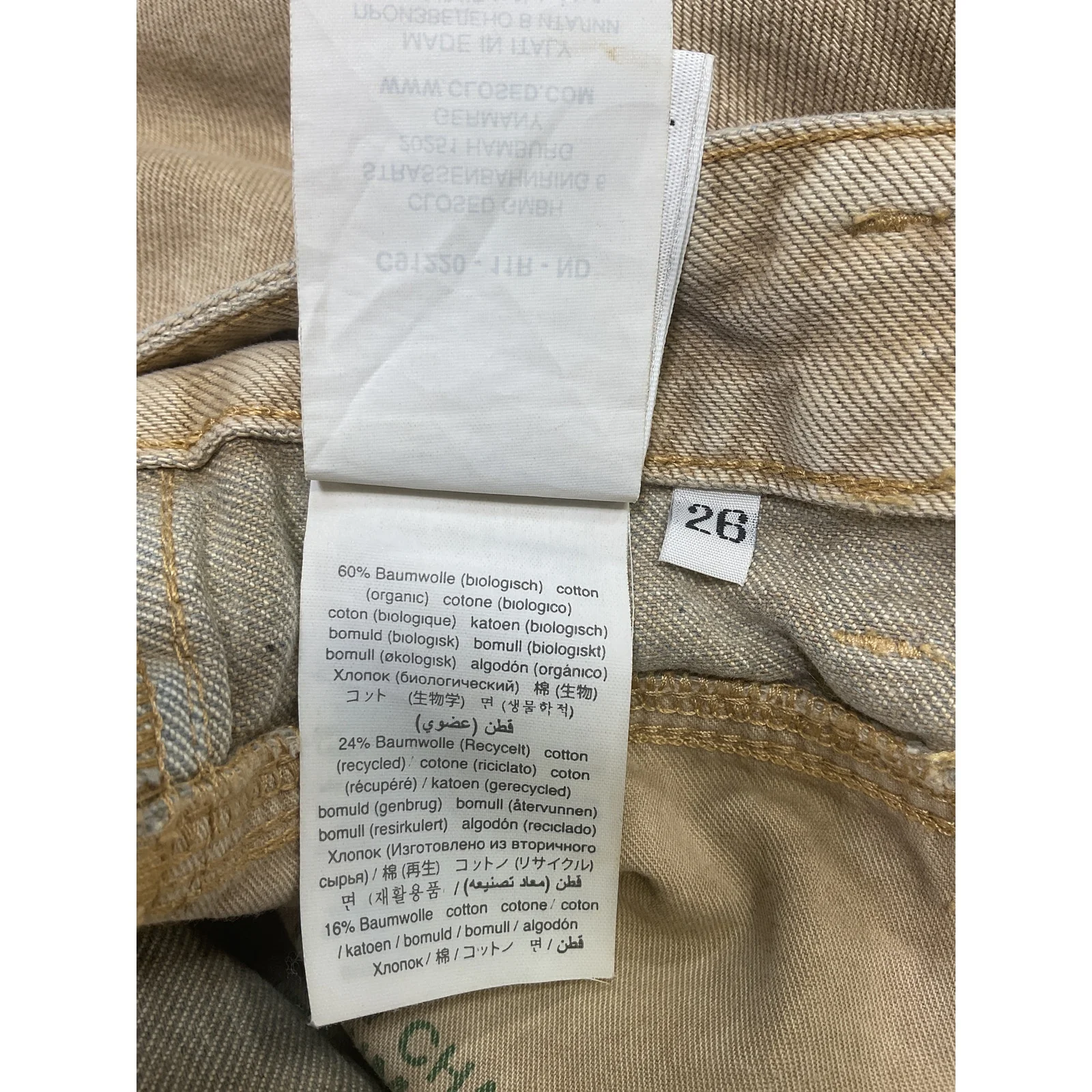 Closed 'X-Lent' Tan Denim Jeans Size 26 - Image 5