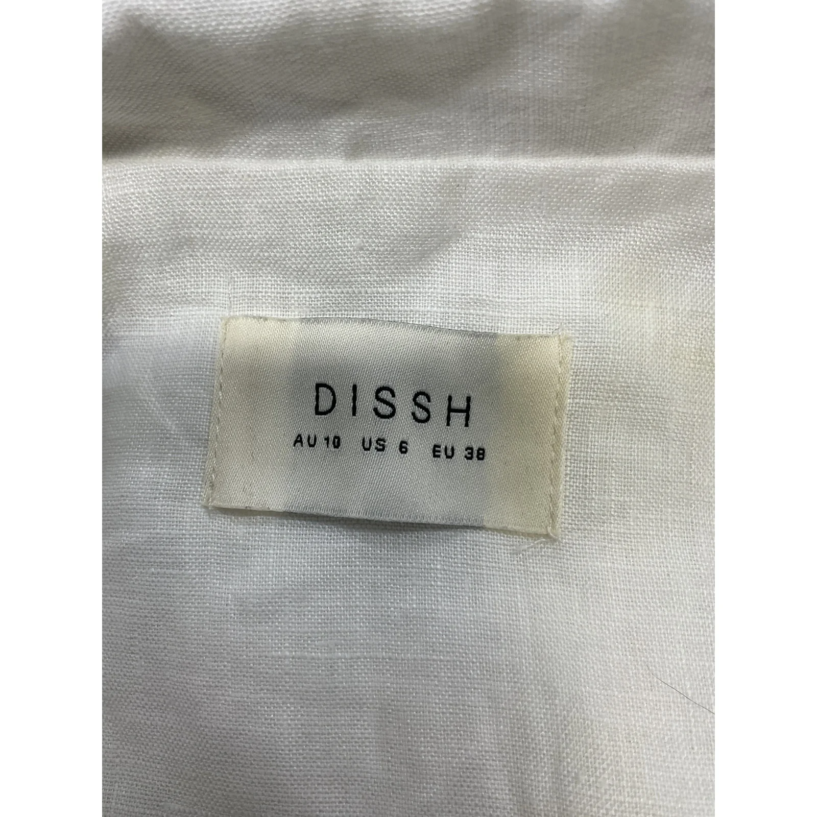 Dissh 'Campbell' White Linen Shirt Size 6 - Image 4