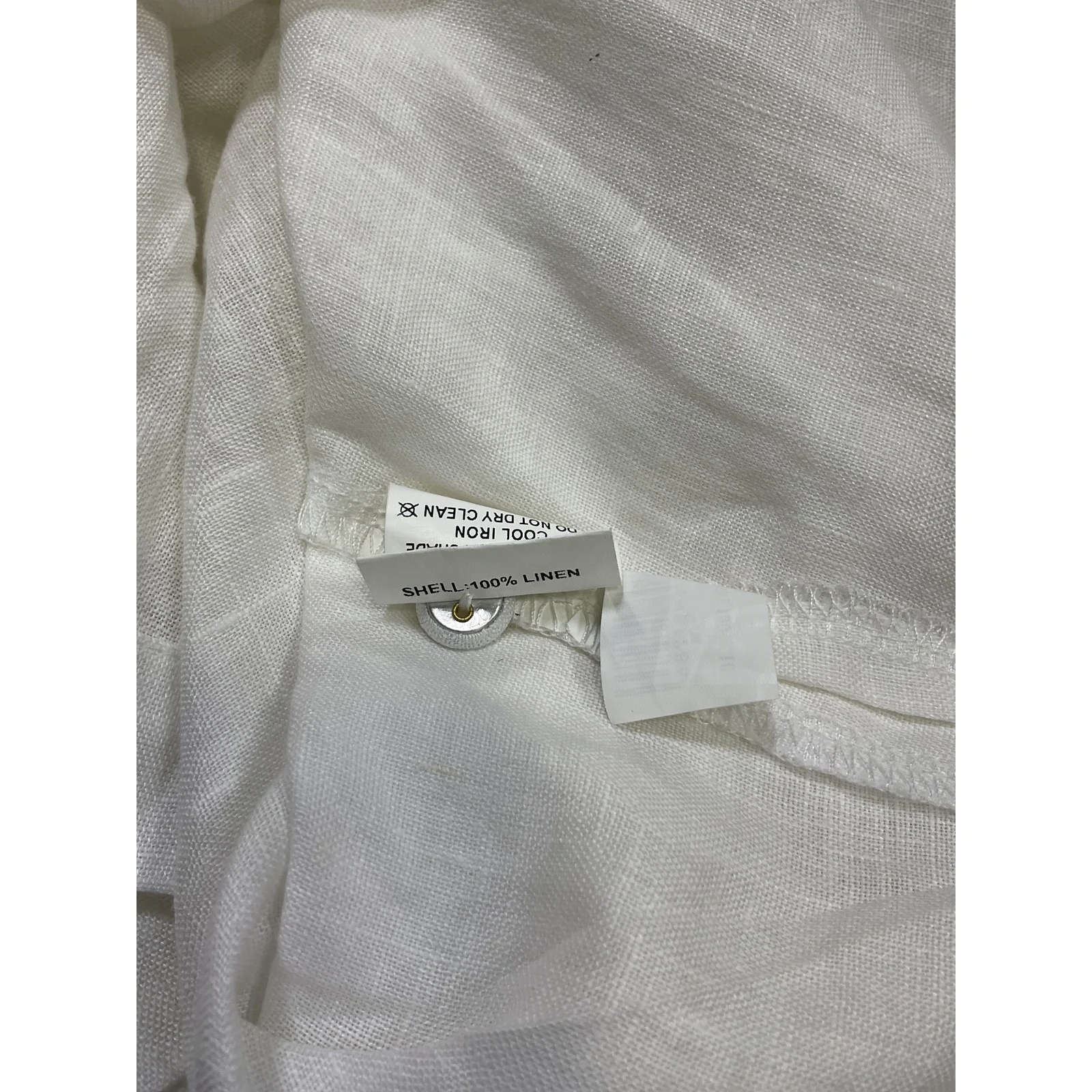 Dissh 'Campbell' White Linen Shirt Size 6 - Image 5