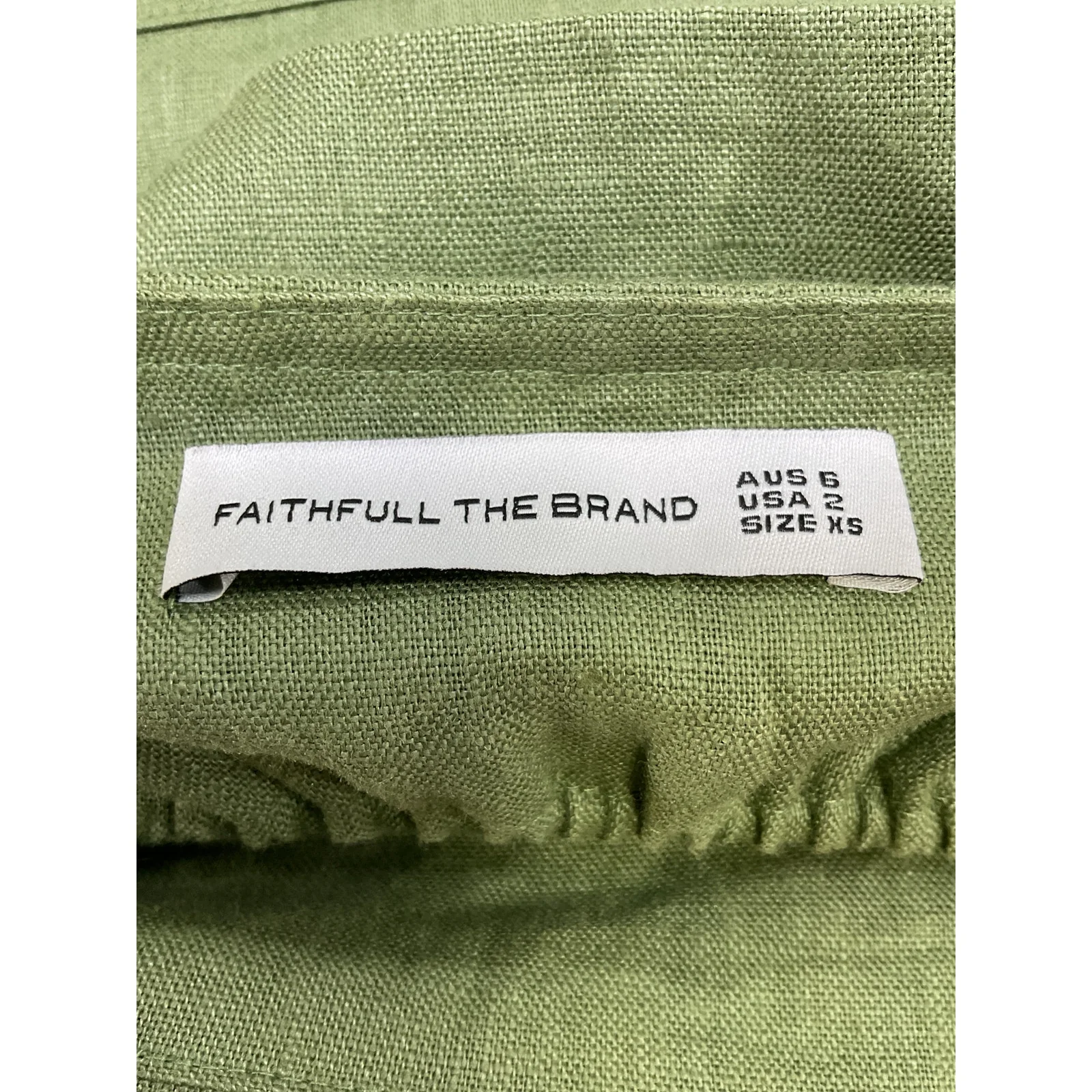 Faithfull The Brand 'Chianti' Green Rayon Top Size XS - Image 4