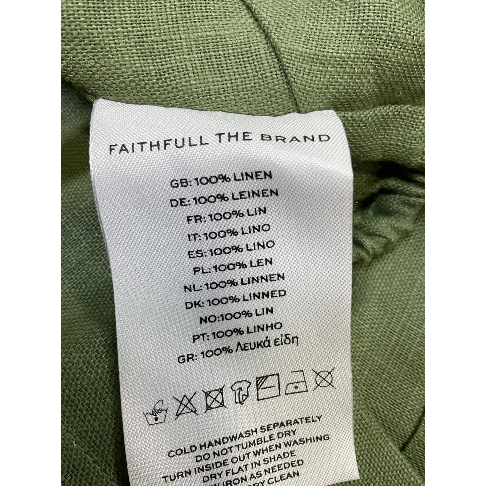 Faithfull The Brand 'Chianti' Green Rayon Top Size XS - Image 5