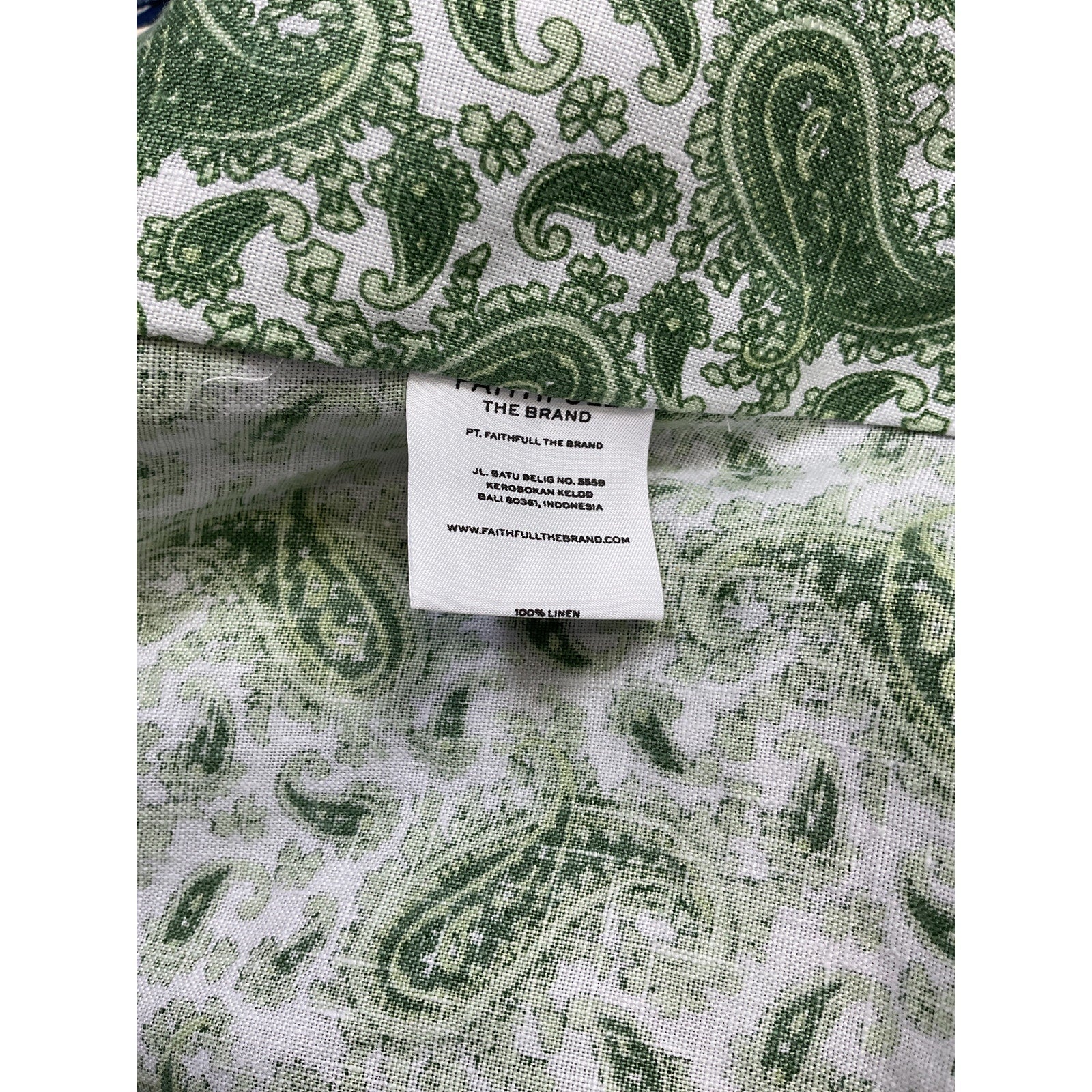 Faithfull The Brand 'Jacinta' Green Linen Top Size XS - Image 5