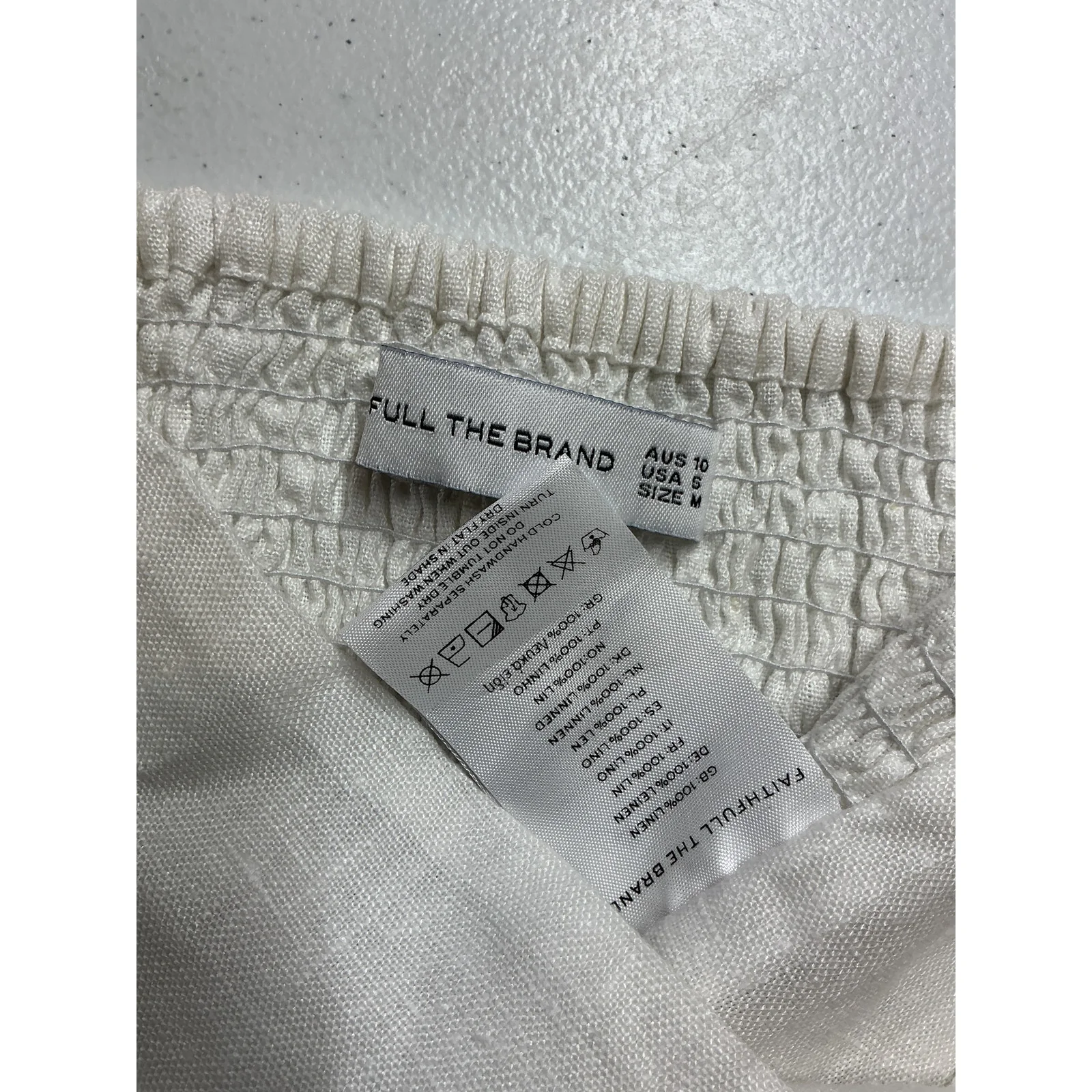 Faithfull The Brand 'La Loza' White Linen Top Size M - Image 4