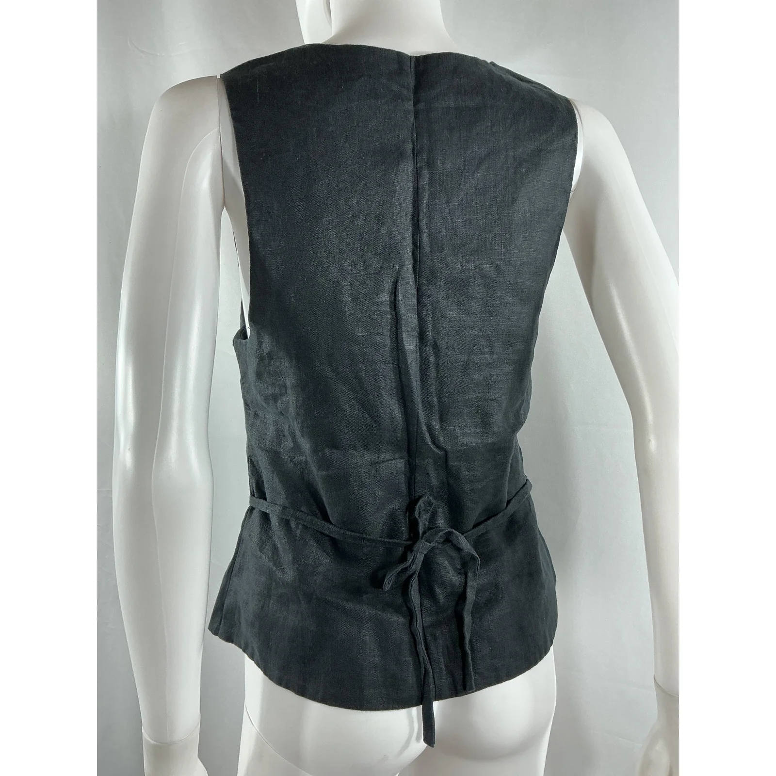 Faithfull The Brand 'Stanze' Black Linen Vest Size 6 - Image 3