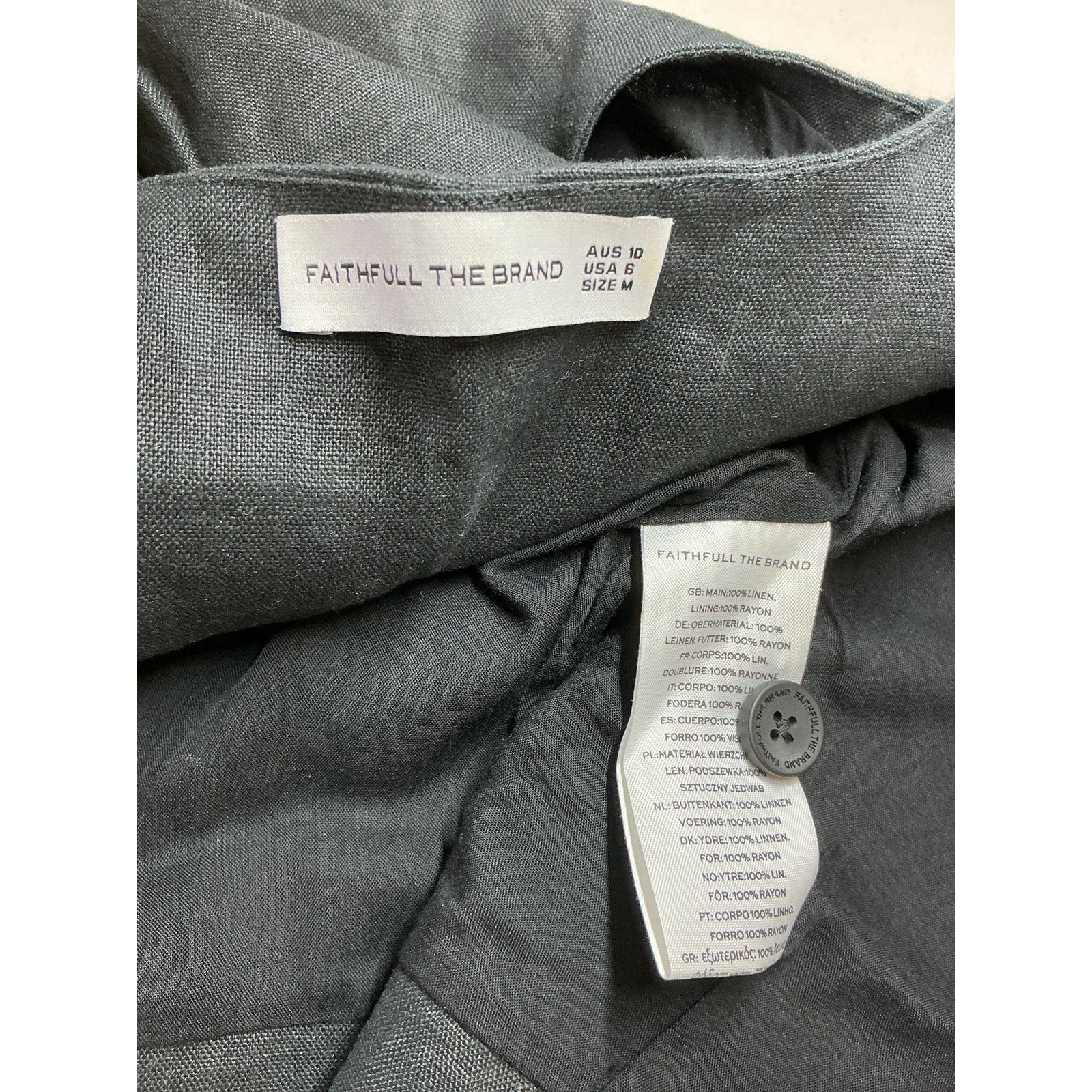 Faithfull The Brand 'Stanze' Black Linen Vest Size 6 - Image 4