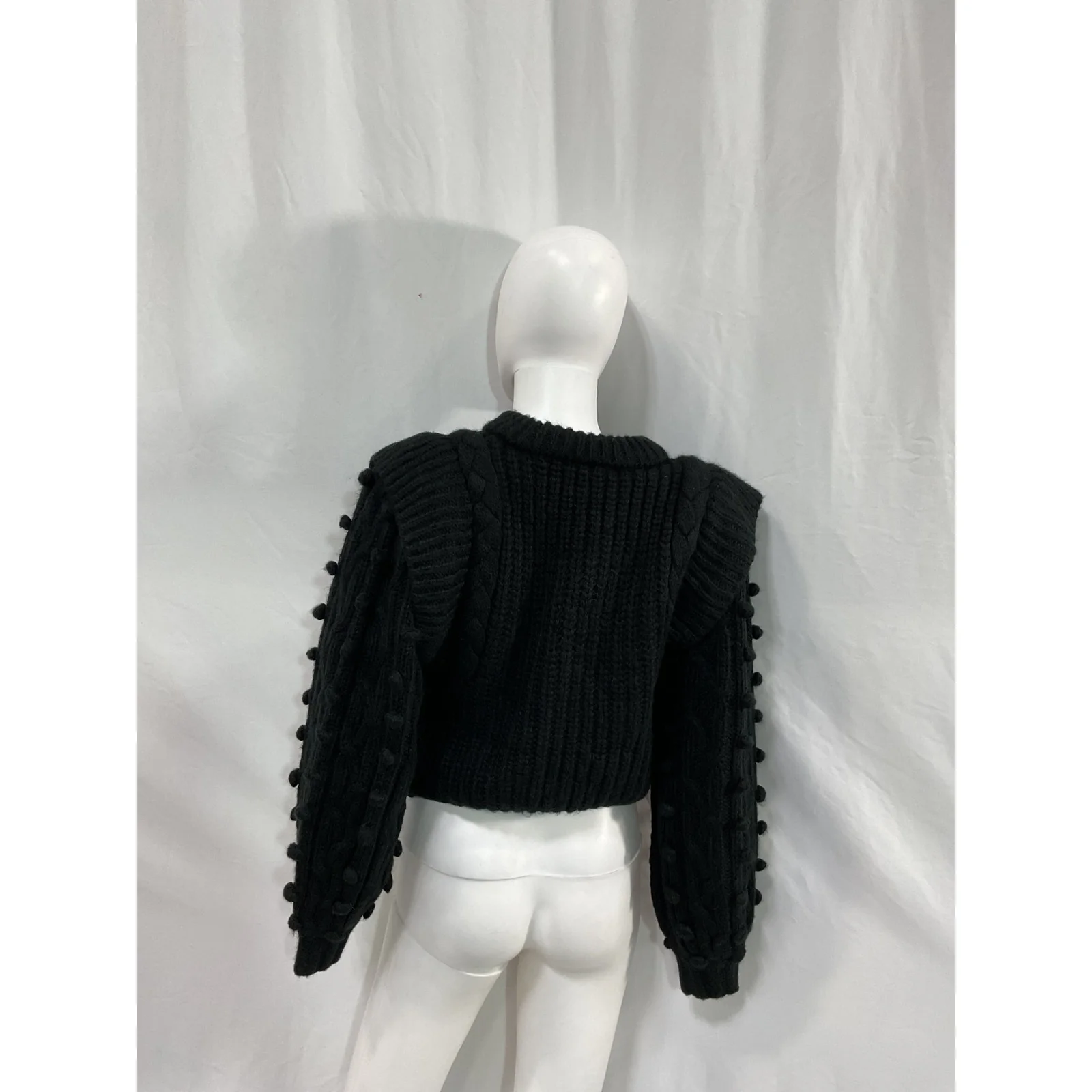 Farm Rio 'Braided' Black Acrylic Sweater Size XS - Image 3
