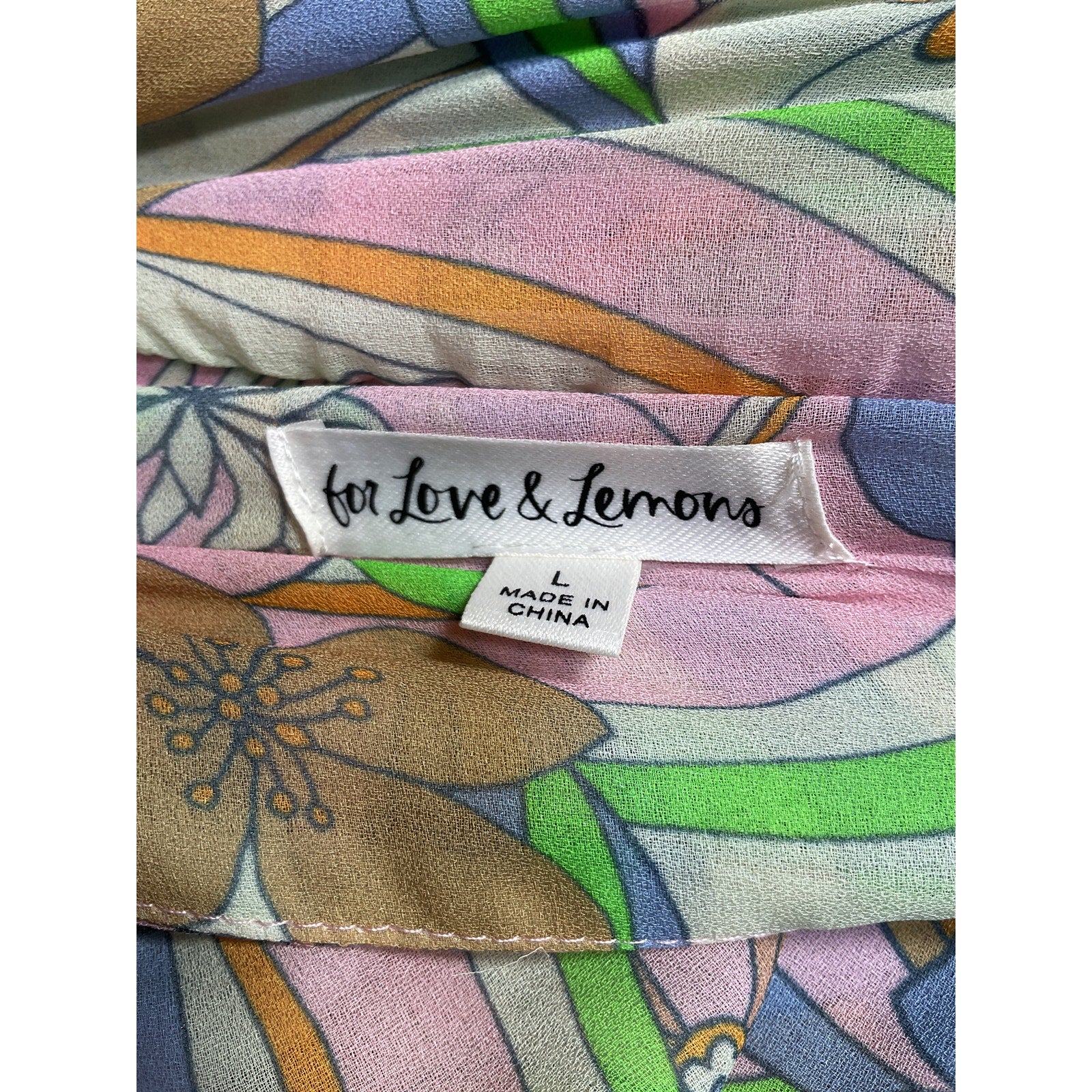 For Love & Lemons 'Guinevere' Green Polyester Crop Top Size L - Image 4