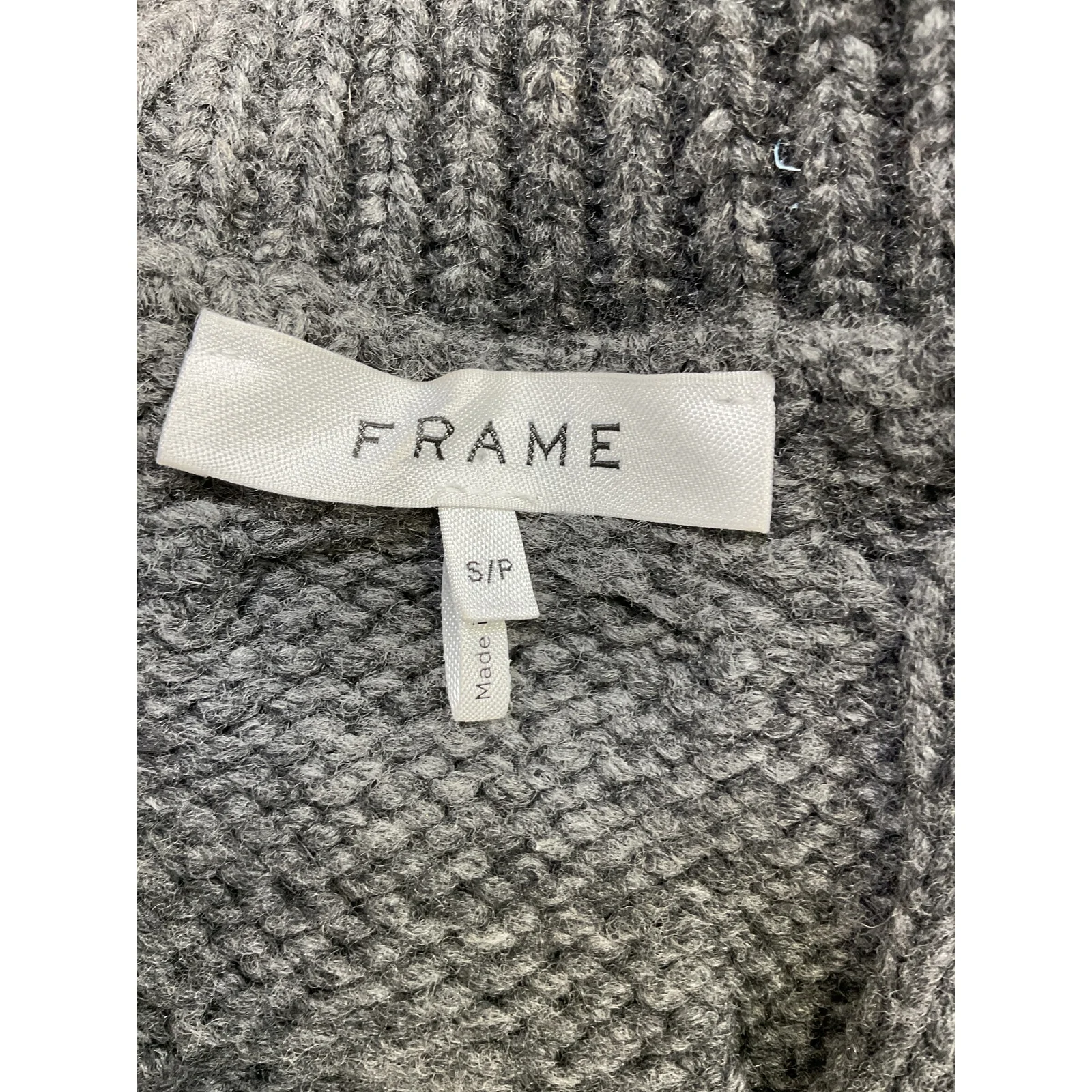 Frame 'Cableknit' Grey Merino Wool Sleeveless Sweater Vest Size S - Image 4