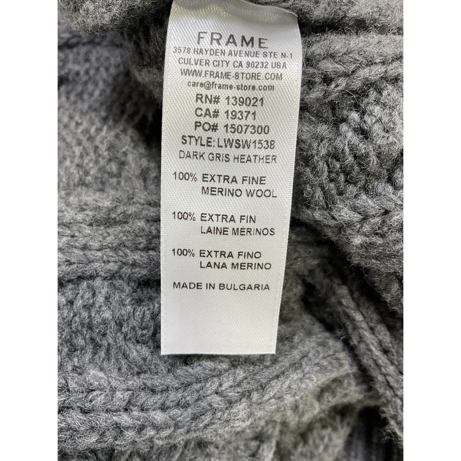 Frame 'Cableknit' Grey Merino Wool Sleeveless Sweater Vest Size S - Image 5