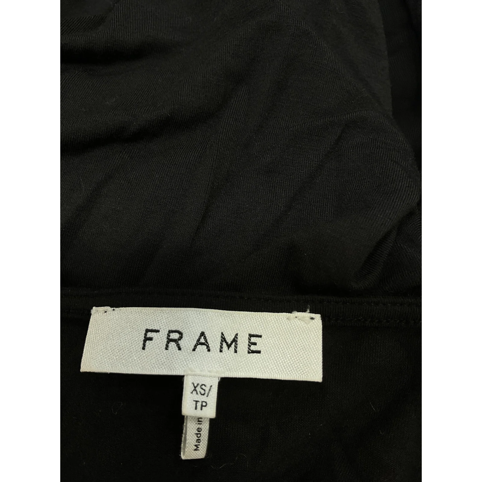 Frame 'Twisted' Black Spandex V-Neck Top Size XS - Image 4