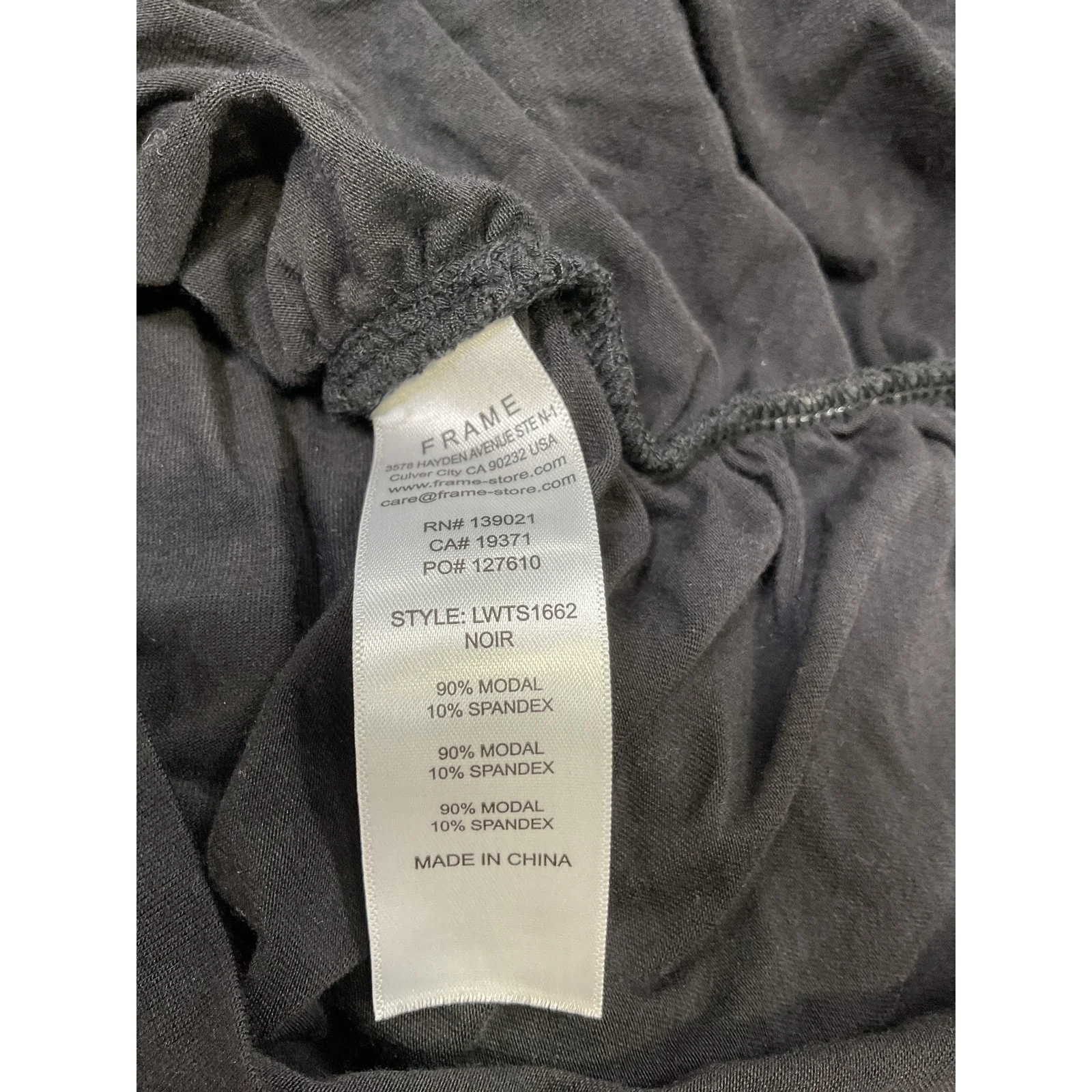 Frame 'Twisted' Black Spandex V-Neck Top Size XS - Image 5