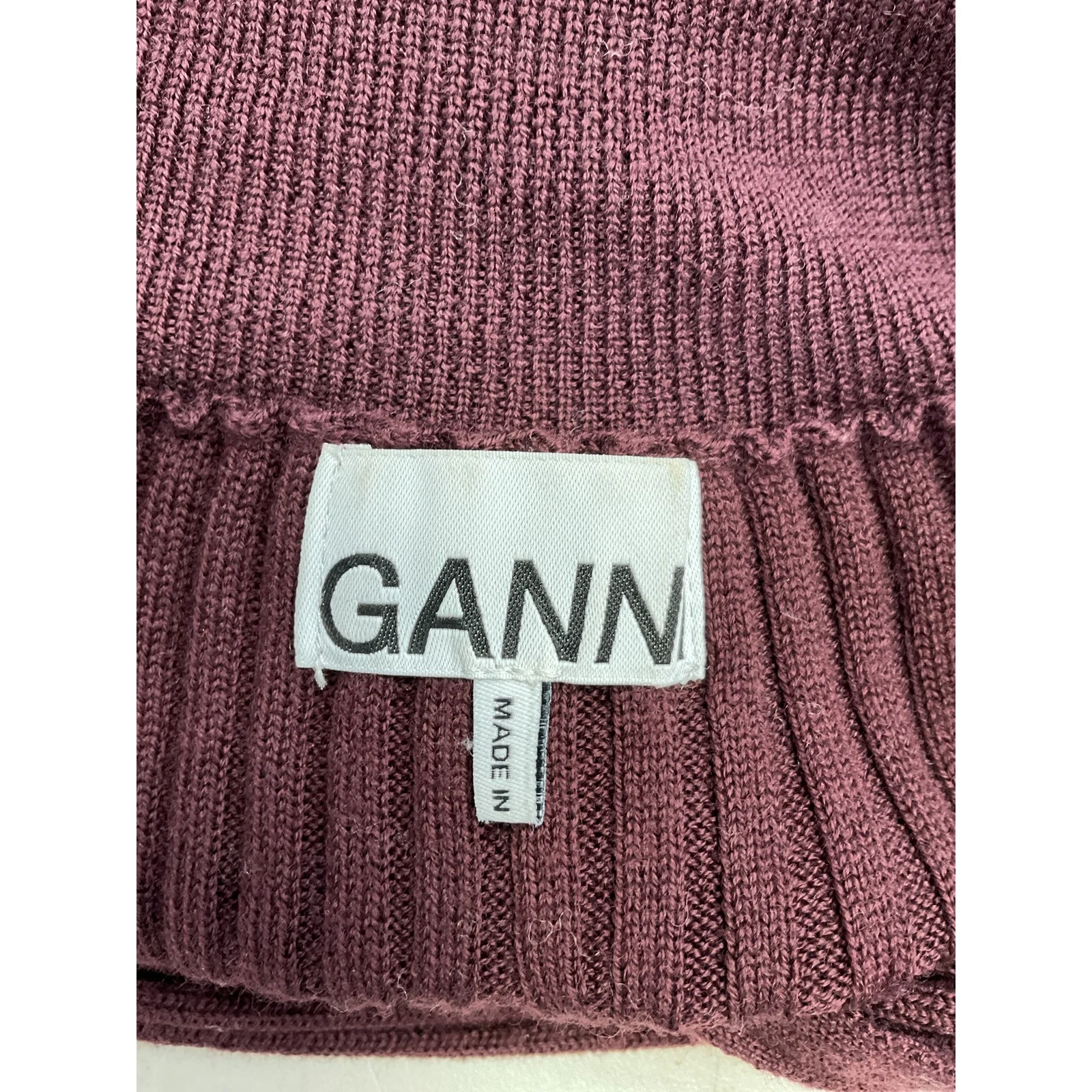 Ganni 'Merino' Pink Ribbed Sweater Size S - Image 4