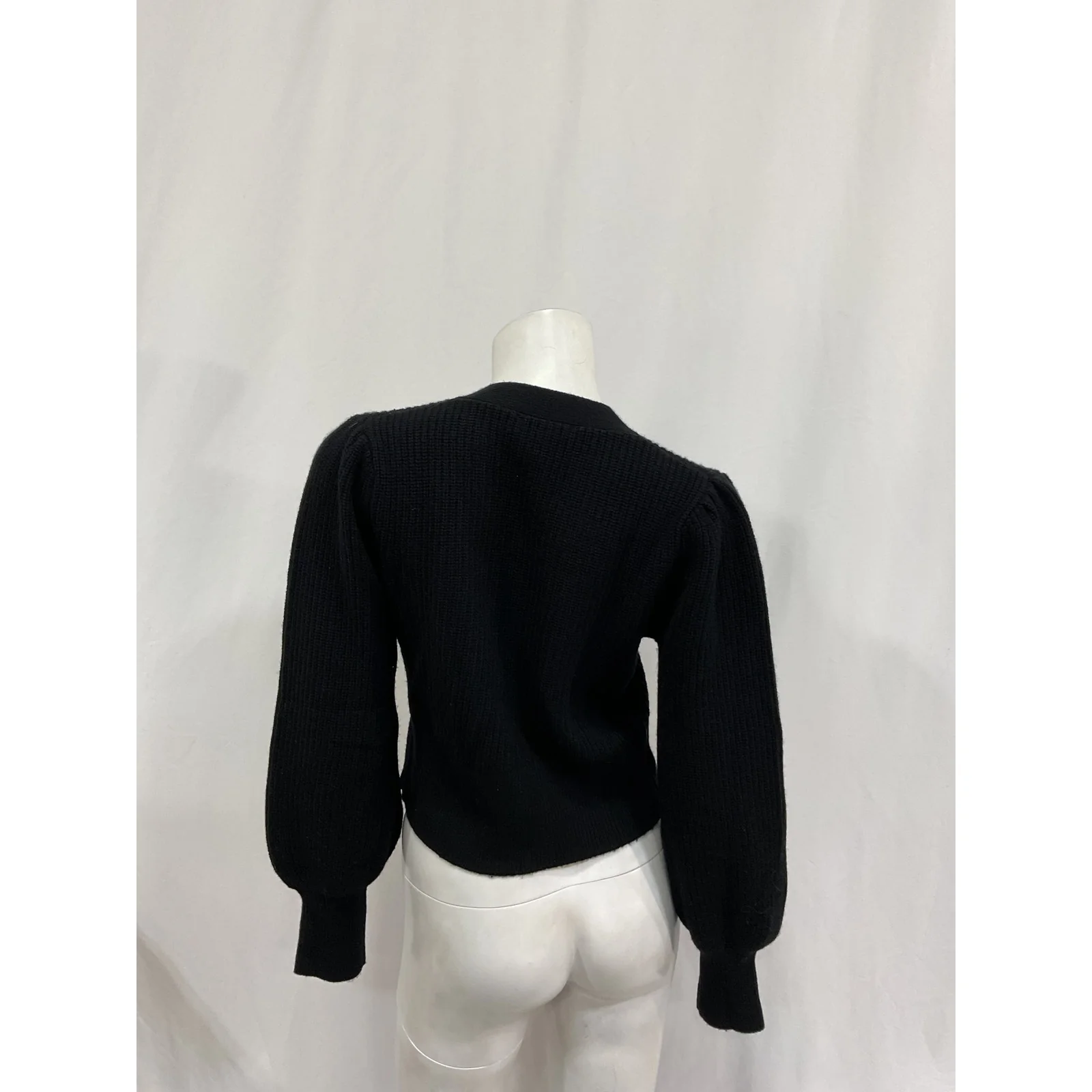 Generation Love 'Monse' Black Merino Wool Cropped Cardigan Size XS - Image 3
