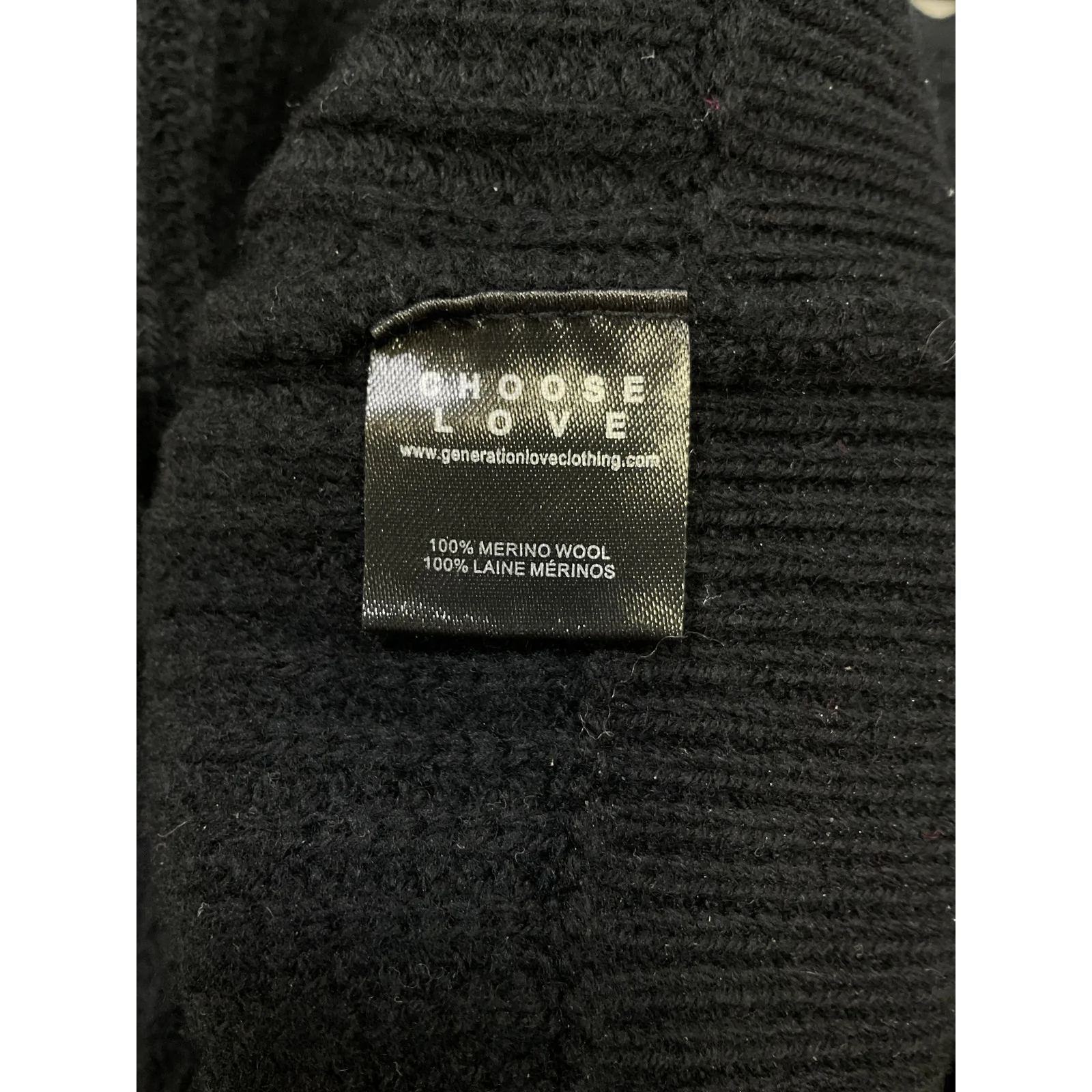 Generation Love 'Monse' Black Merino Wool Cropped Cardigan Size XS - Image 5