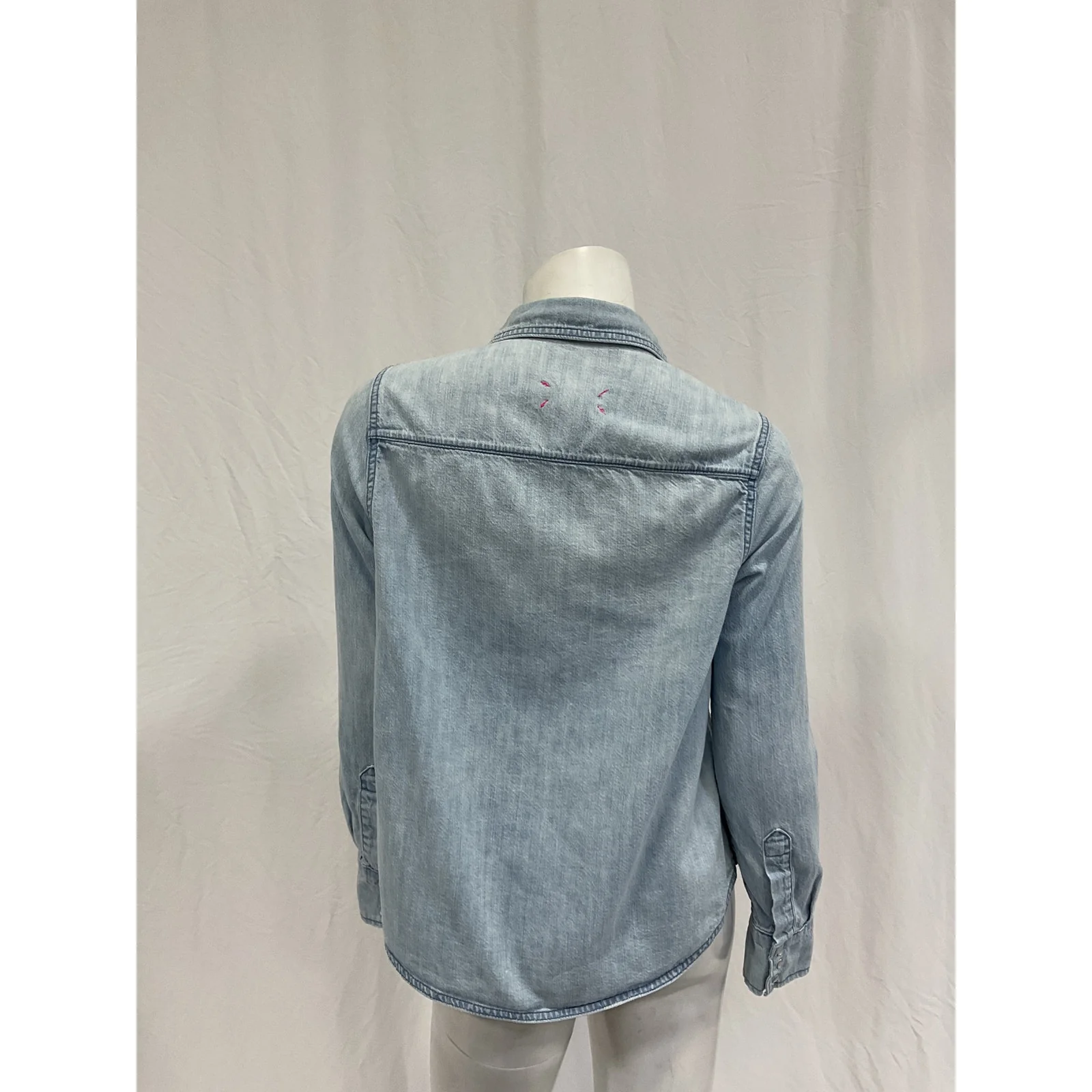 Hatch 'The Denim' Blue Cotton Maternity Shirt Size S - Image 3