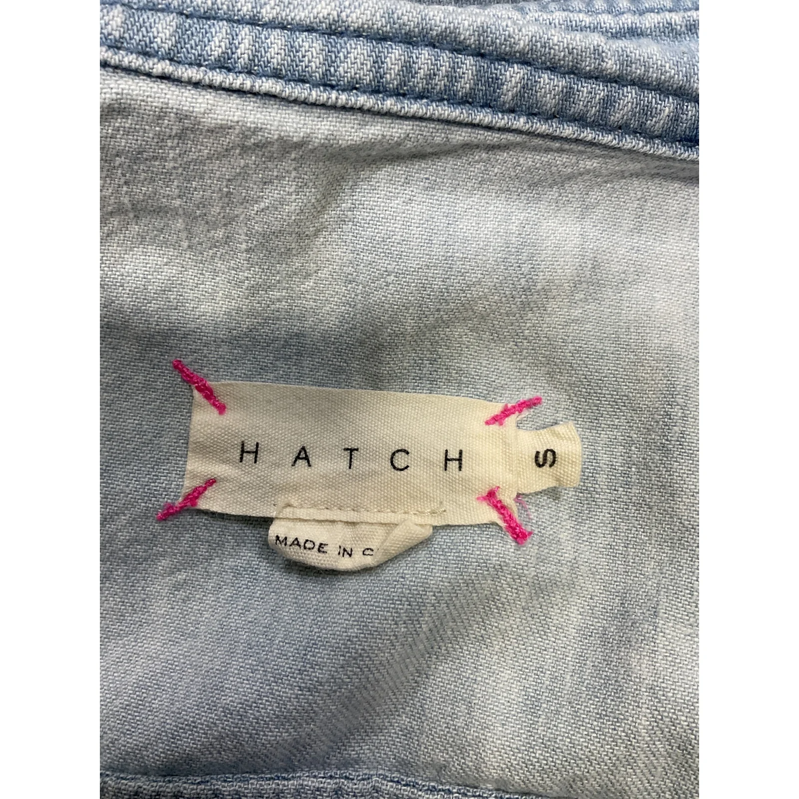 Hatch 'The Denim' Blue Cotton Maternity Shirt Size S - Image 4