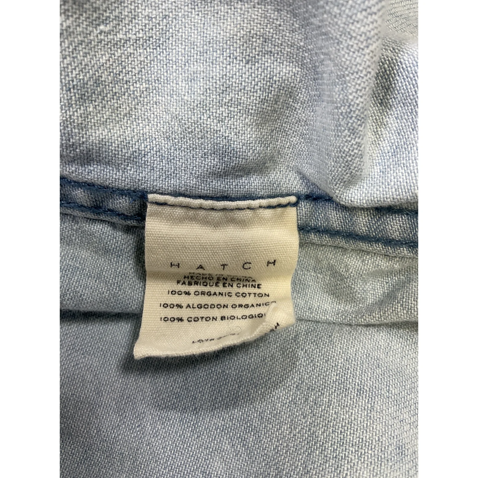 Hatch 'The Denim' Blue Cotton Maternity Shirt Size S - Image 5