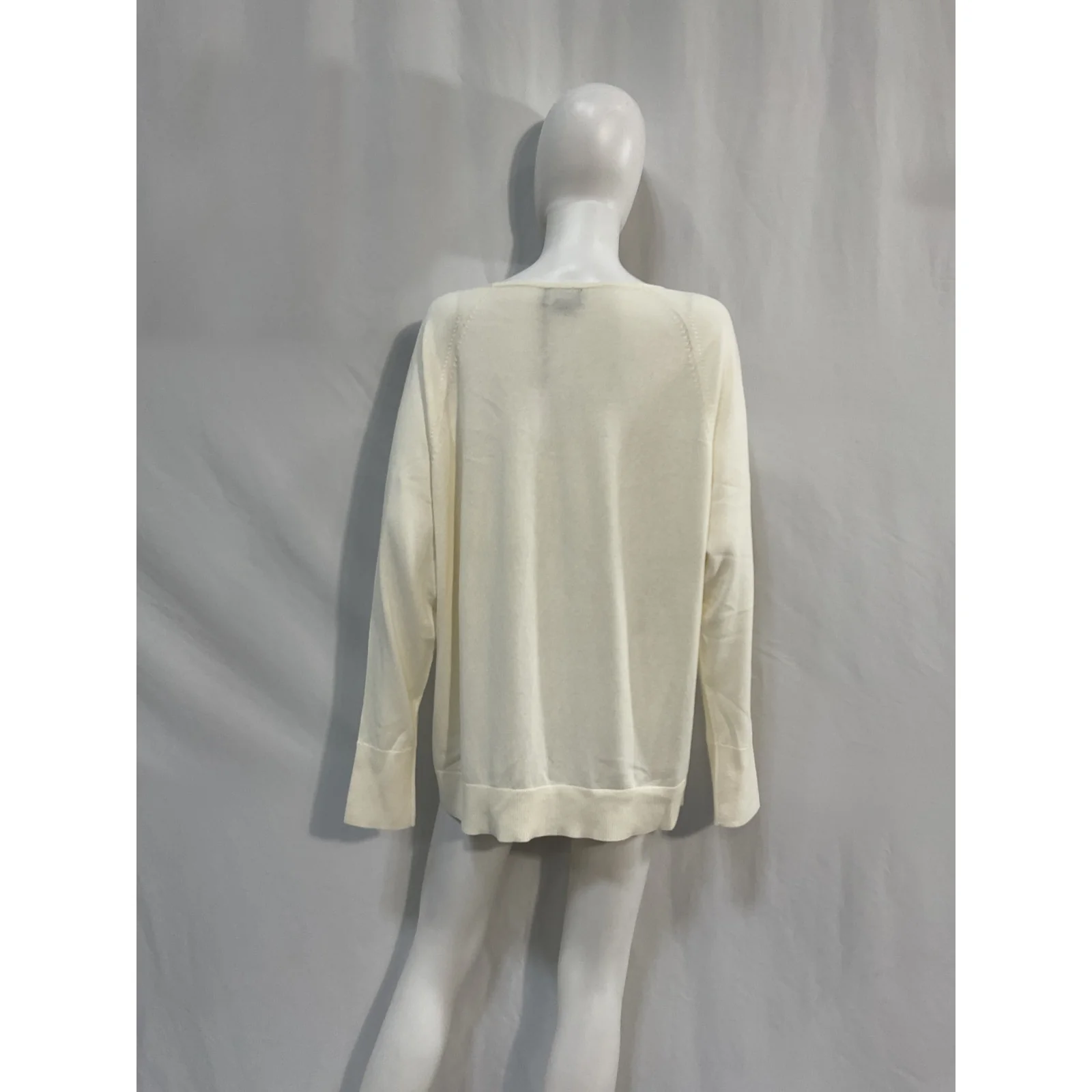 Hatch 'The Noa' White Cotton V-Neck Dolman Sweater Size 4 - NWT - Image 3