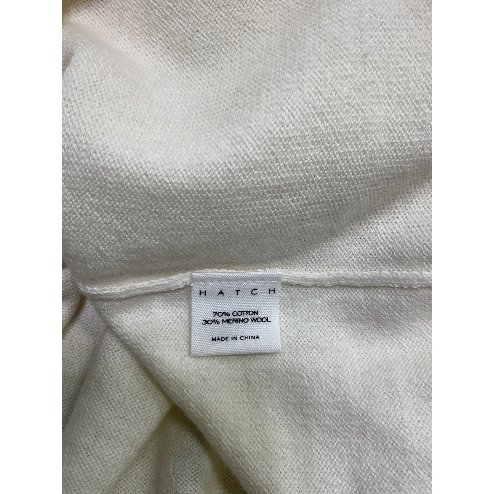 Hatch 'The Noa' White Cotton V-Neck Dolman Sweater Size 4 - NWT - Image 5