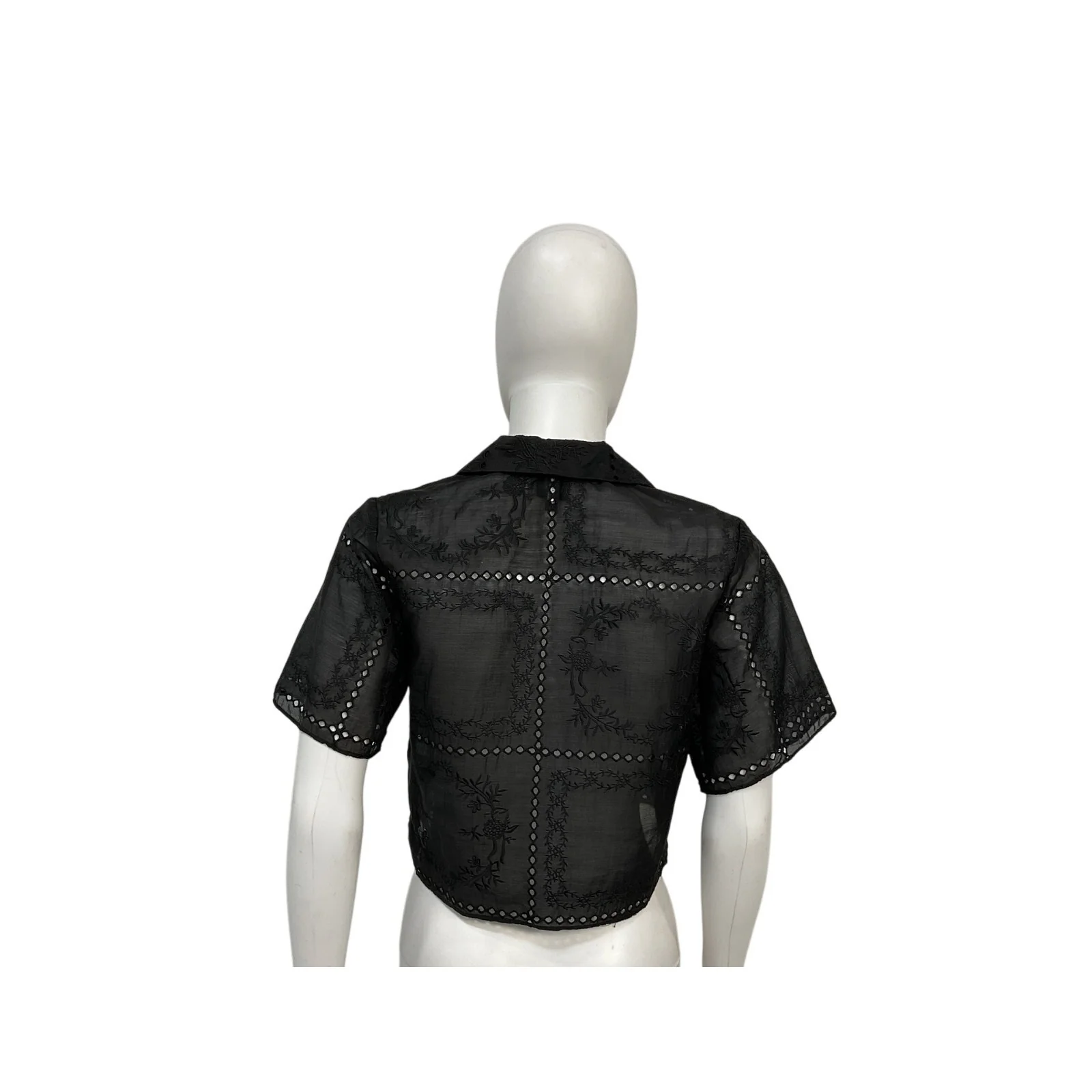 Helsa 'Handkerchief' Black Lyocell Camp Shirt Size XS - Image 3