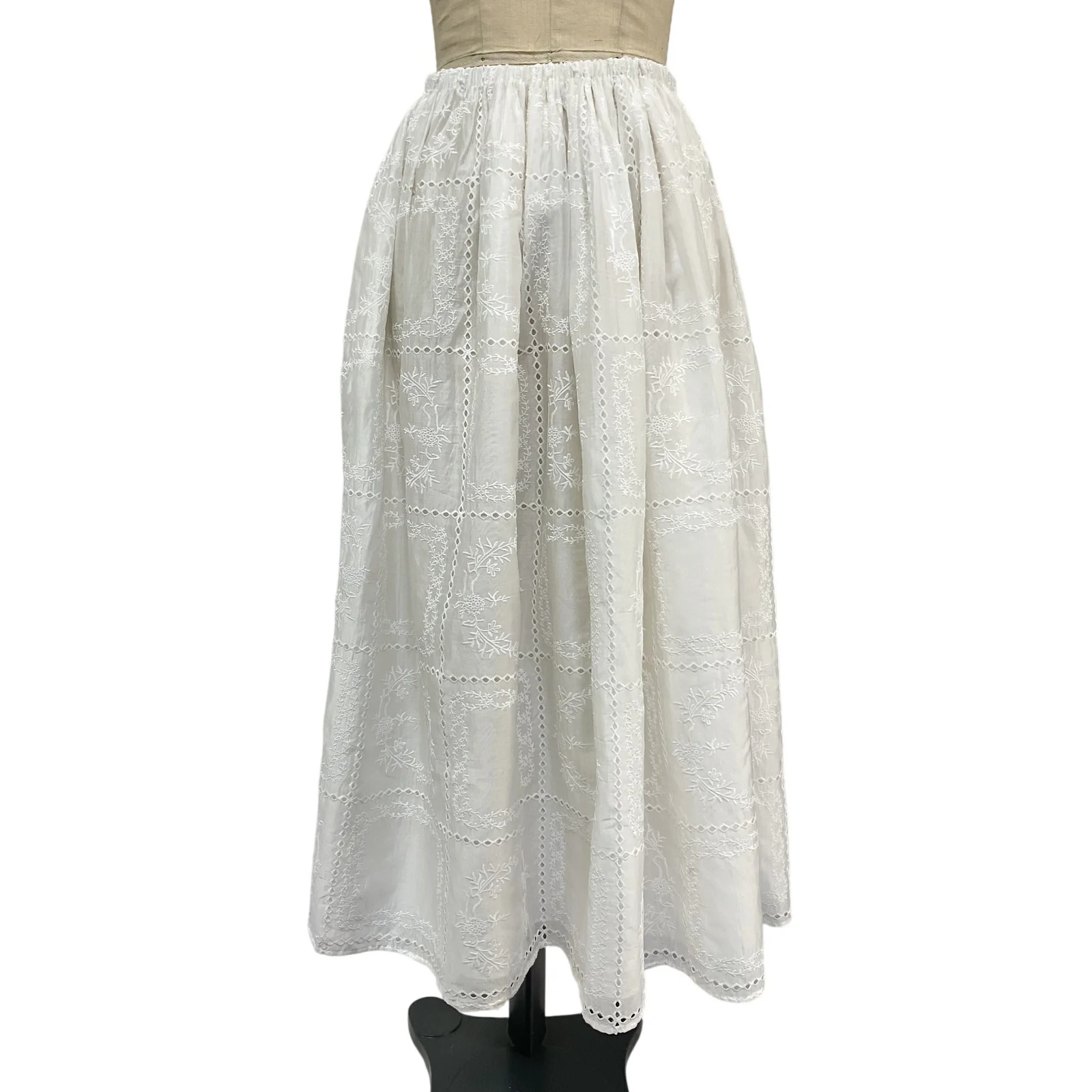Helsa 'Handkerchief' White Lyocell Midi Skirt Size S - Image 3