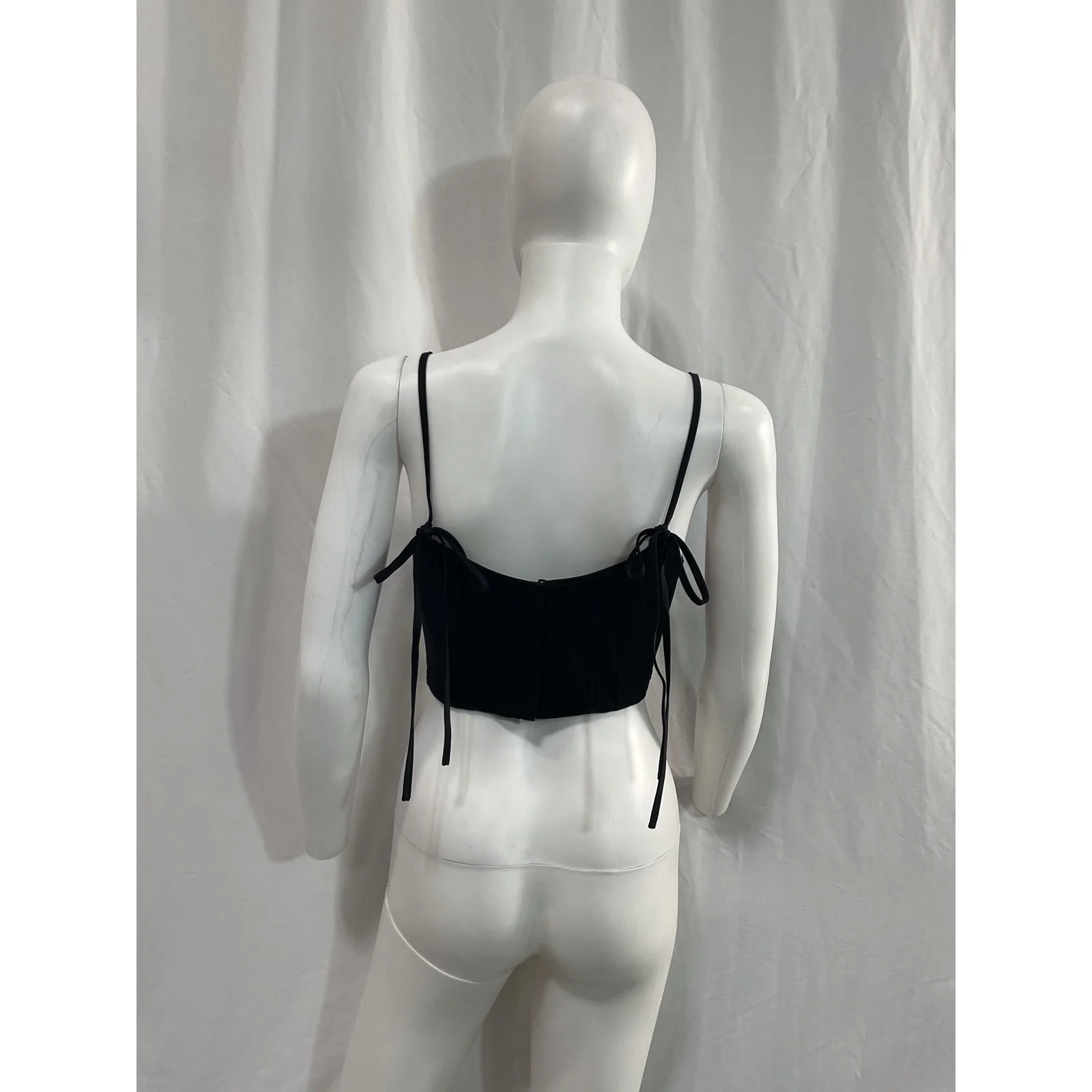 Helsa 'Stretch' Black Cotton Sateen Bustier Size S - Image 3