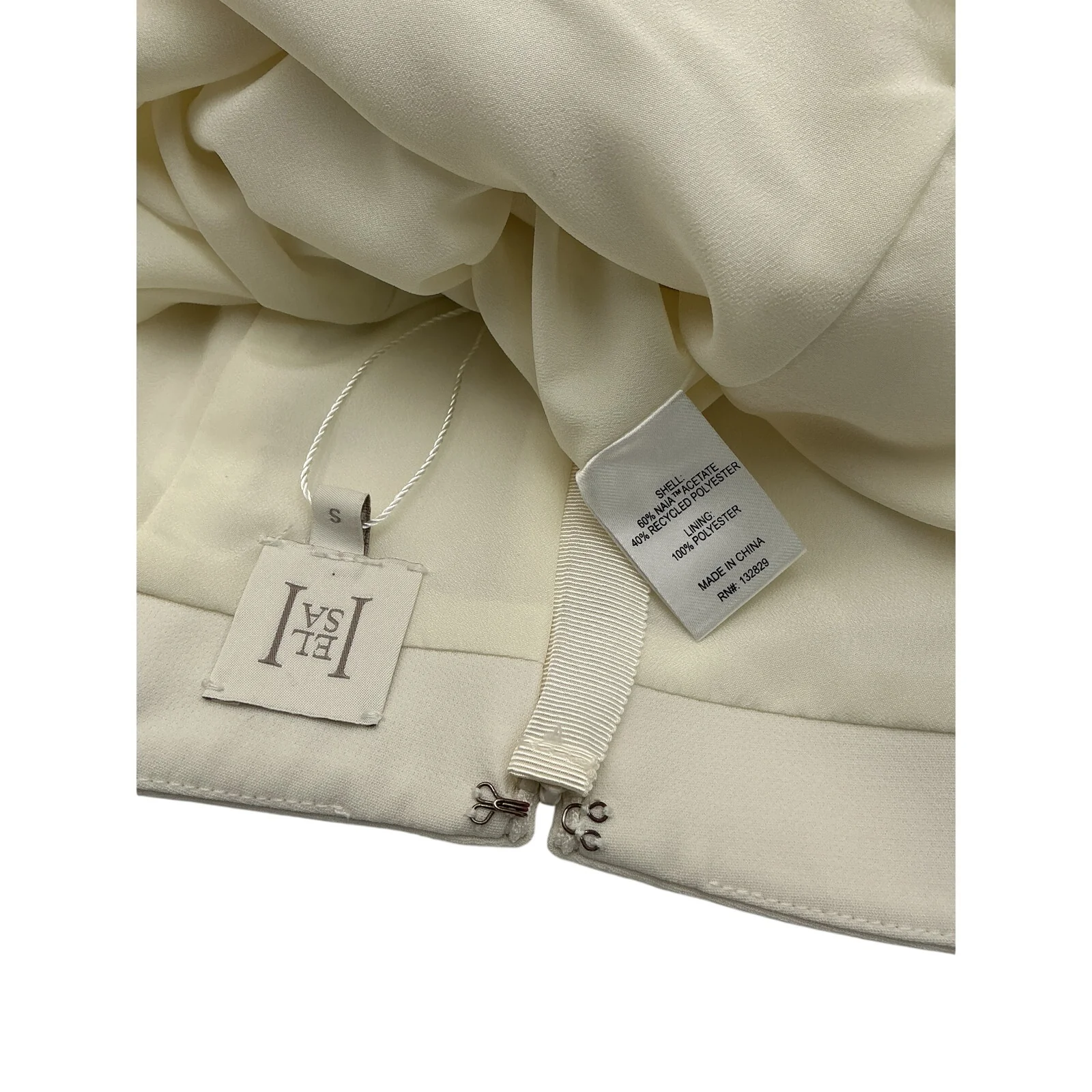 Helsa Structured Beige Heavy Crepe Tunic Top Size S - Image 4