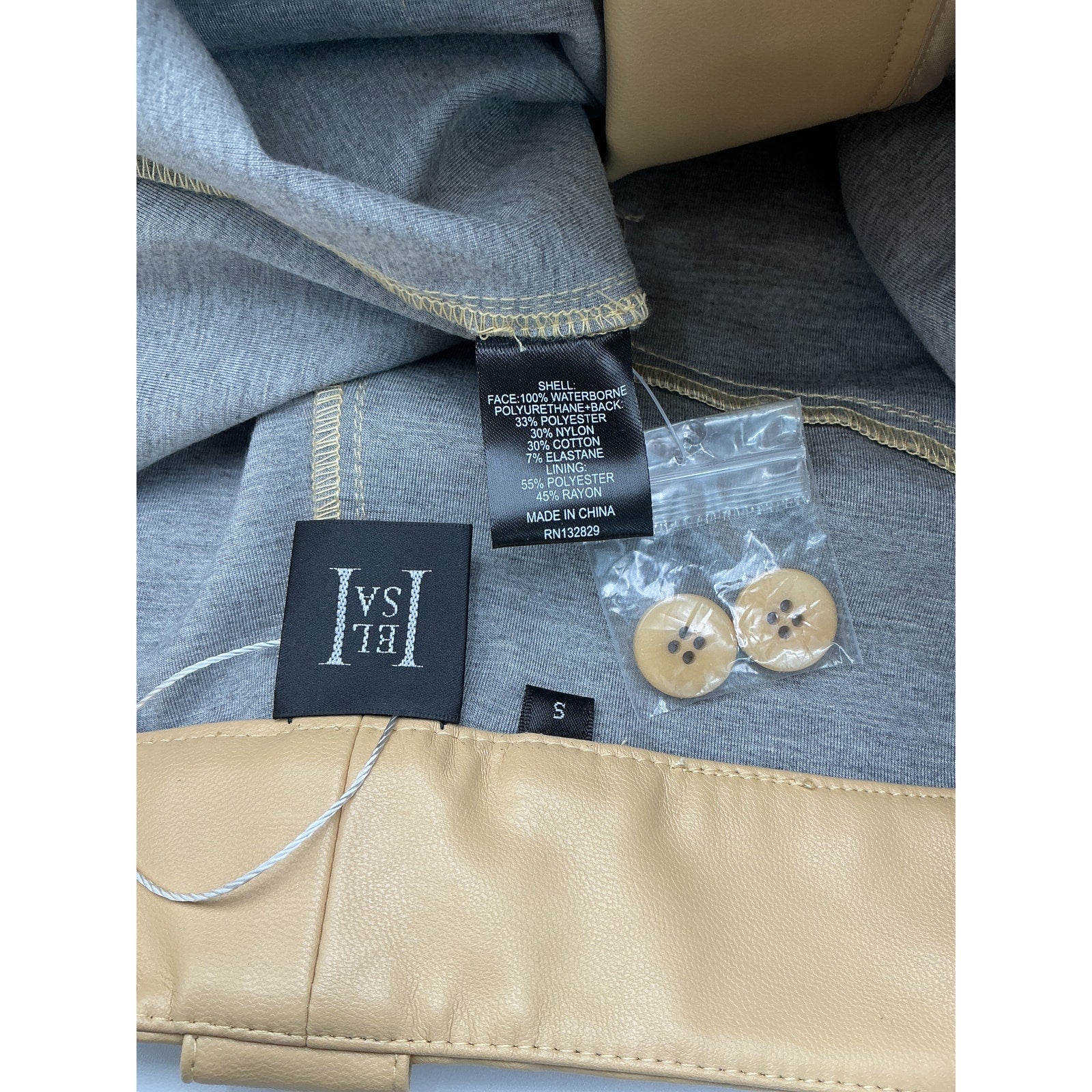 Helsa Waterbased Faux Leather Tan Cargo Size S Pants - Image 4