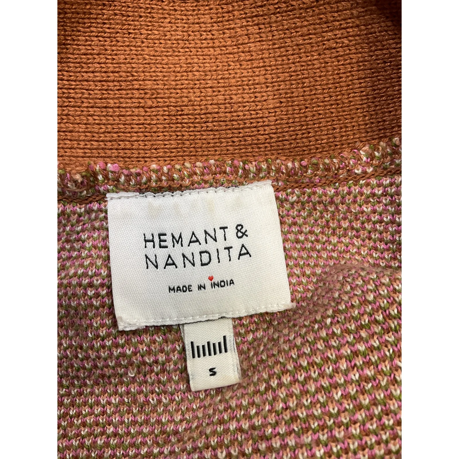 Hemant And Nandita 'Fara' Red Cotton Cardigan Size S - Image 4